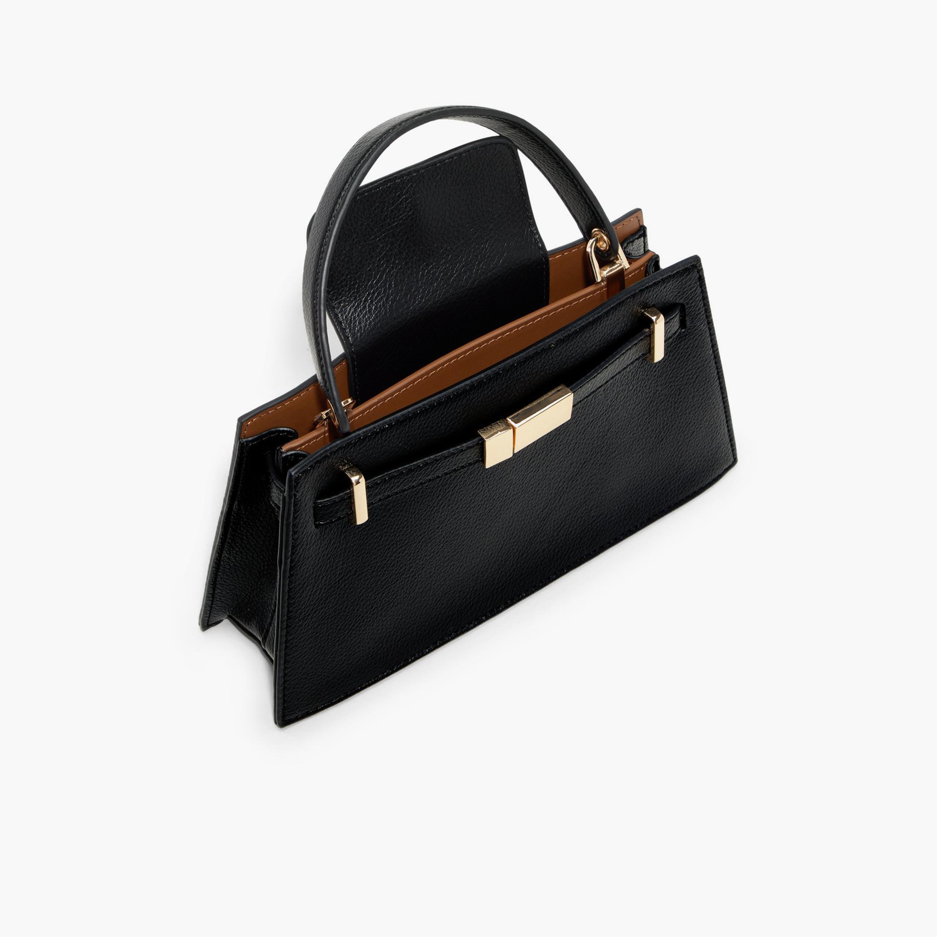 Call it Spring BECCCCA Textured Top Handle Satchel Bag with Flap Closure and Detachable Strap | 23 X 8 X 25 CM-women-bagsandwallets-handbags-image-3