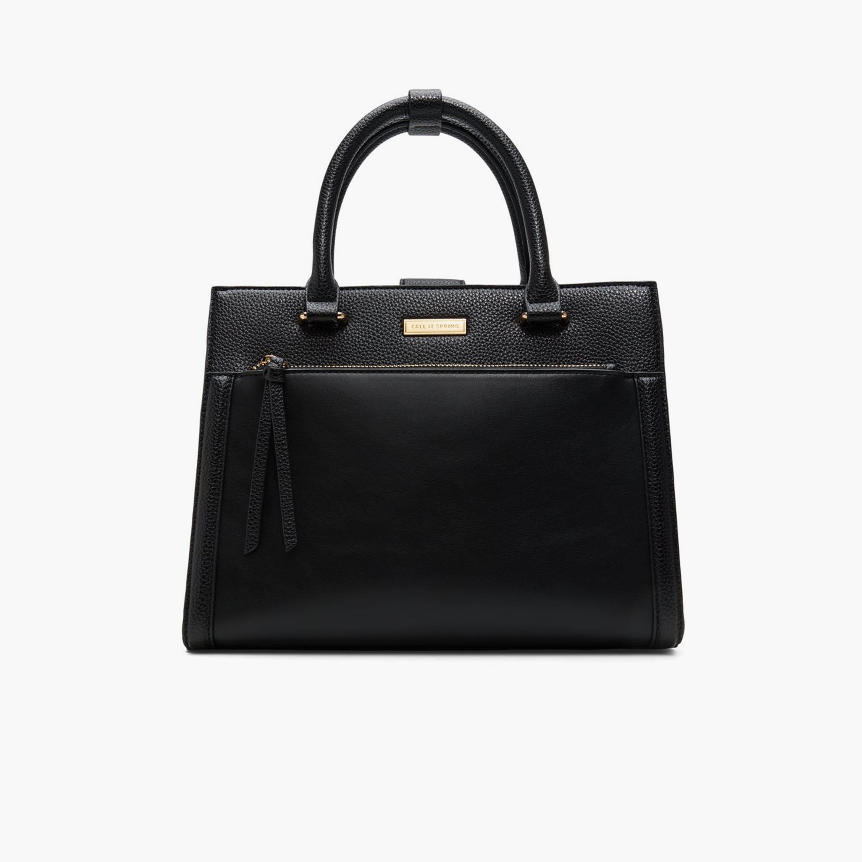 Call it Spring BELINDAA Textured Top Handle Satchel Bag with Magnetic Closure and Detachable Strap | 35 X 14 X 29 CM-women-bagsandwallets-handbags-image-1