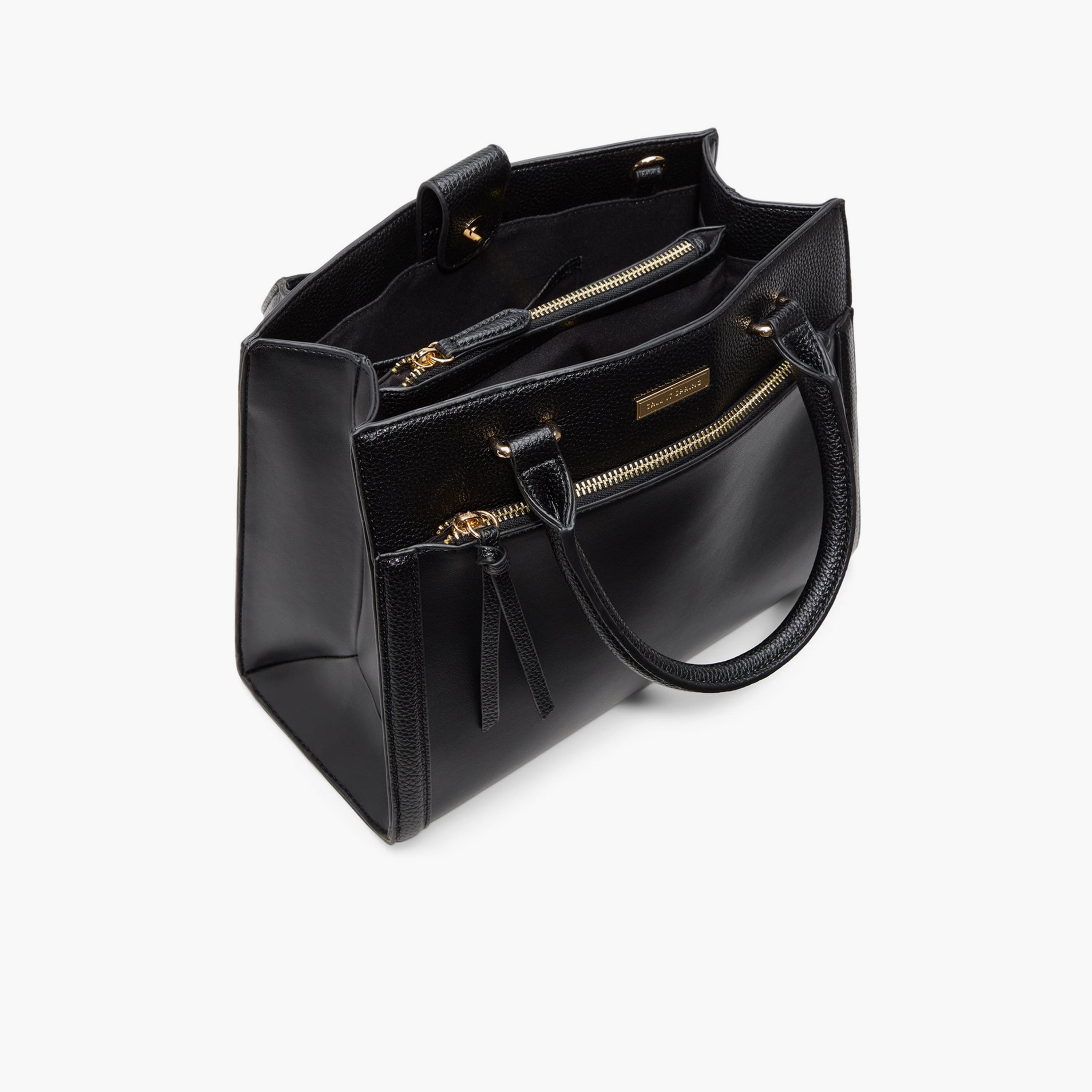 Call it Spring BELINDAA Textured Top Handle Satchel Bag with Magnetic Closure and Detachable Strap | 35 X 14 X 29 CM-women-bagsandwallets-handbags-image-3
