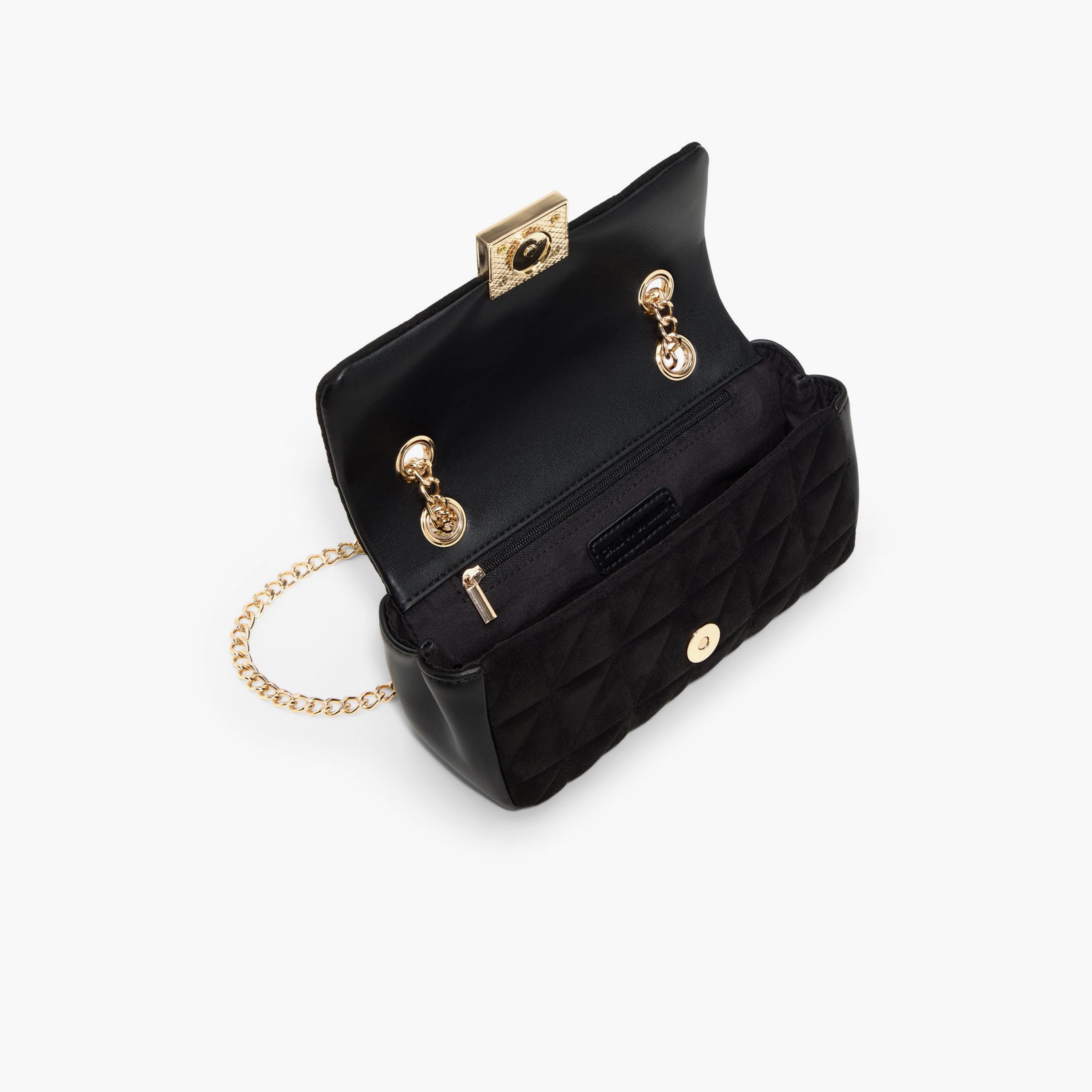 Call it Spring DIRA Quilted Crossbody Bag with Flap Closure and Chain Strap | 12 X 8 X 21 CM-women-bagsandwallets-handbags-image-3