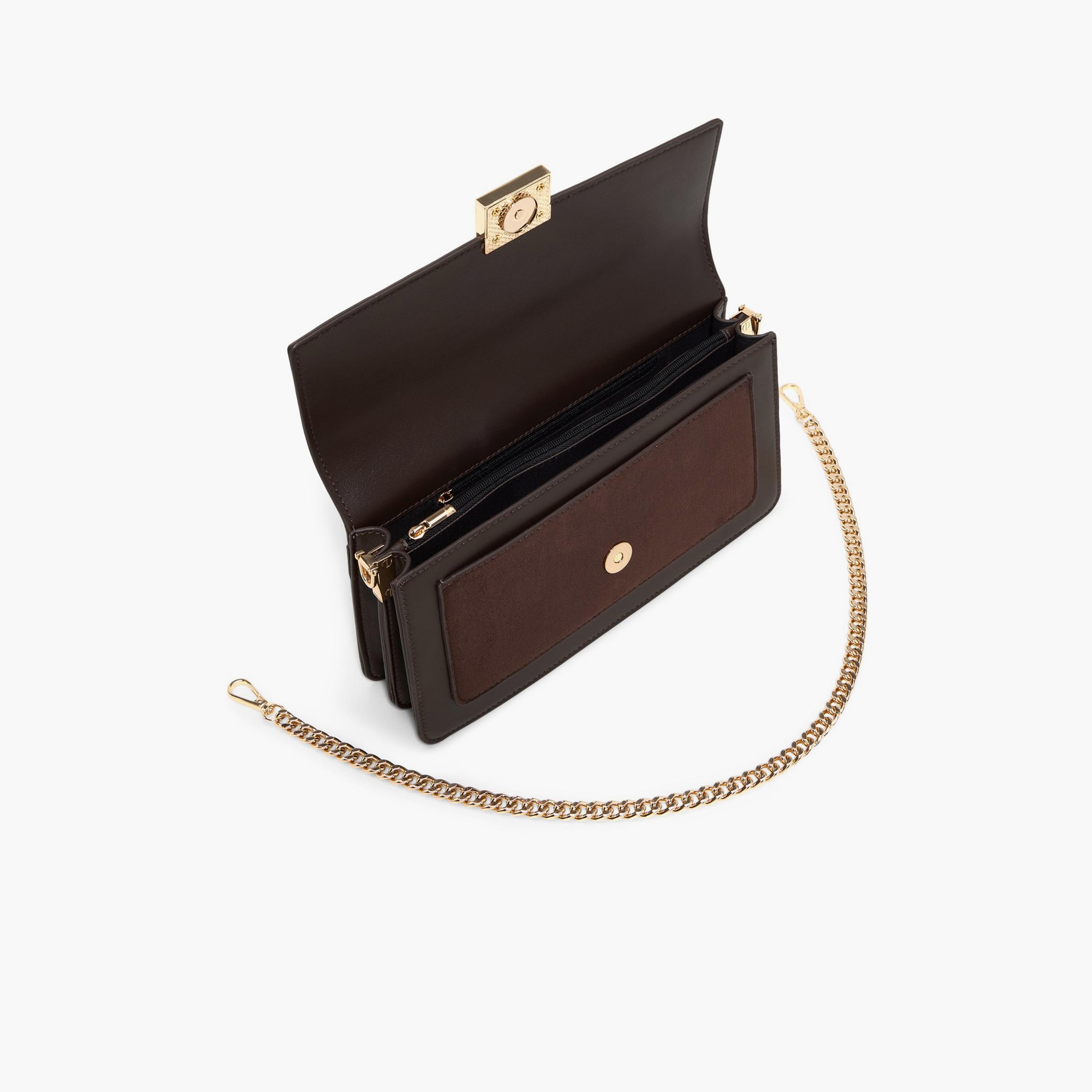 Call it Spring ERIINNN Textured Crossbody Bag with Flap Closure and Chain Strap | 15 X 6 X 26 CM-women-bagsandwallets-handbags-image-3