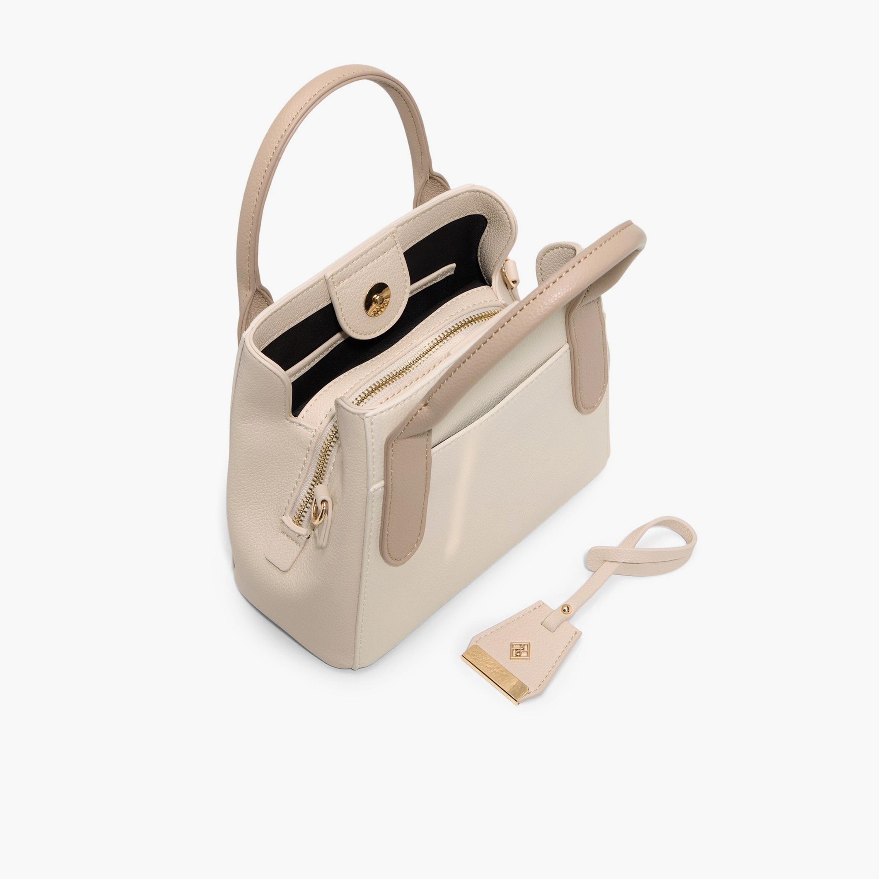 Call it Spring EVELIEN Textured Double Handle Satchel Bag with Magnetic Closure and Detachable Strap | 27 X 12 X 24 CM-women-bagsandwallets-handbags-image-3