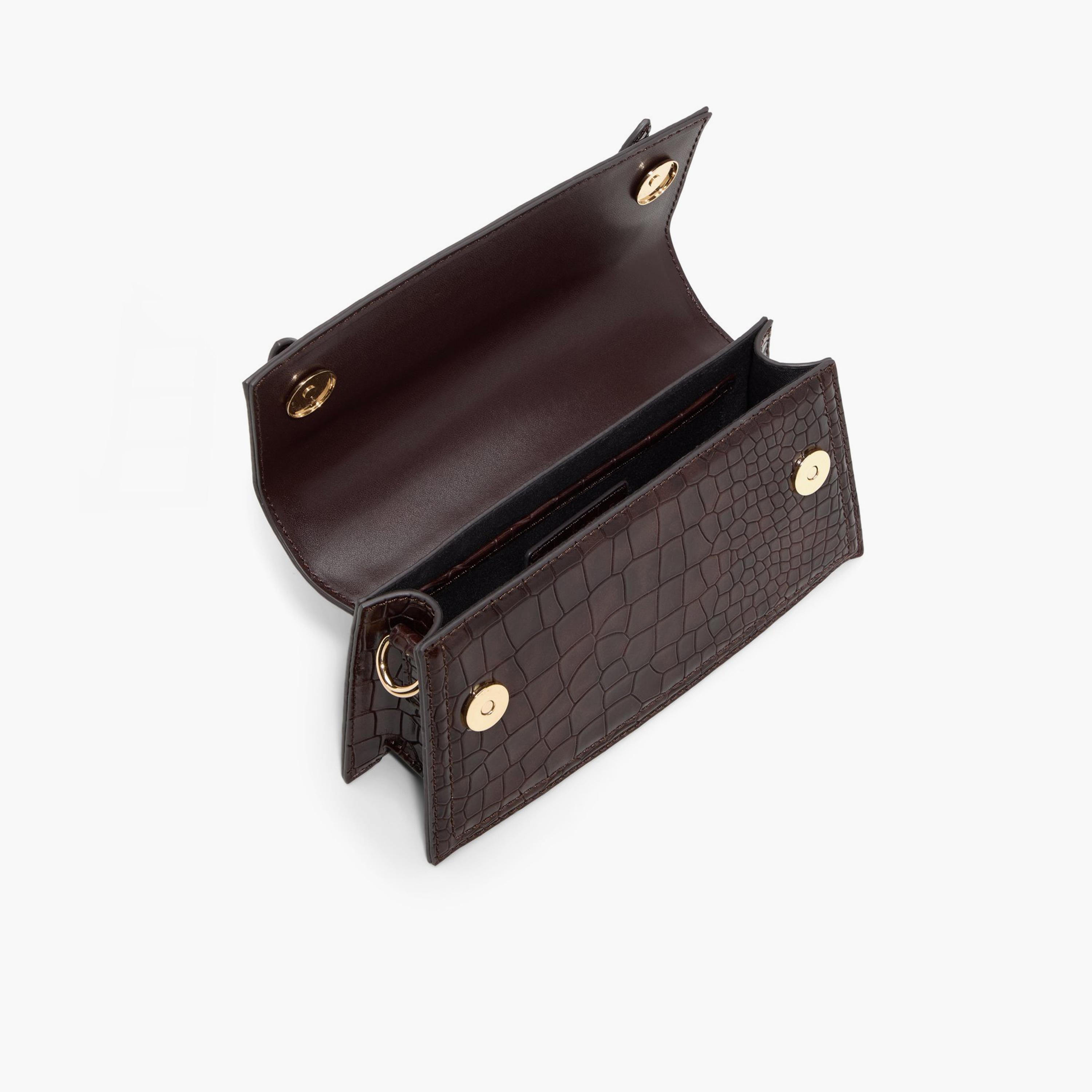 Call it Spring FAYYE Textured Top Handle Satchel Bag with Flap Closure and Detachable Strap | 21 X 7 X 22 CM-women-bagsandwallets-handbags-image-3
