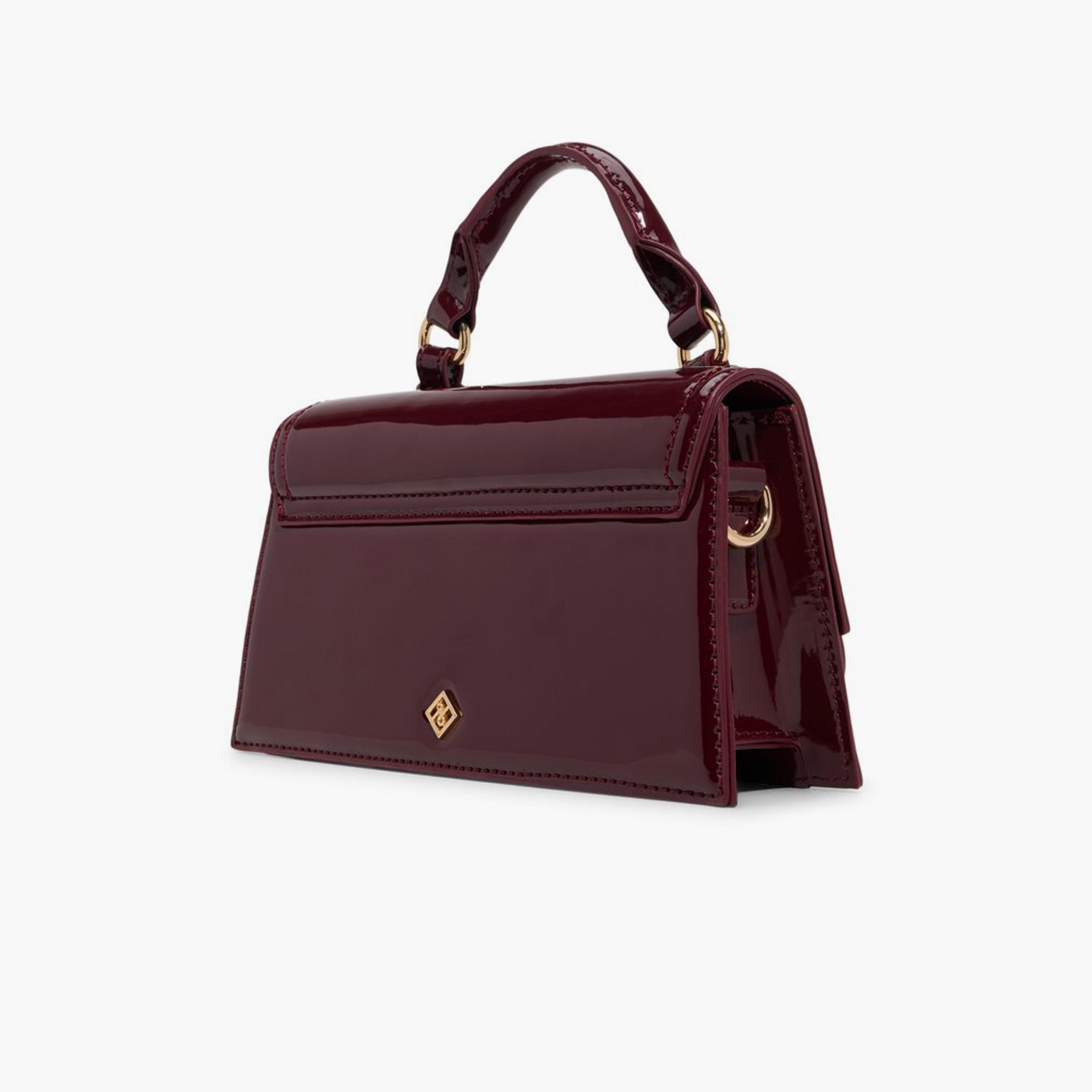 Call it Spring FAYYE Textured Top Handle Satchel Bag with Flap Closure and Detachable Strap | 21 X 7 X 22 CM-women-bagsandwallets-handbags-image-2