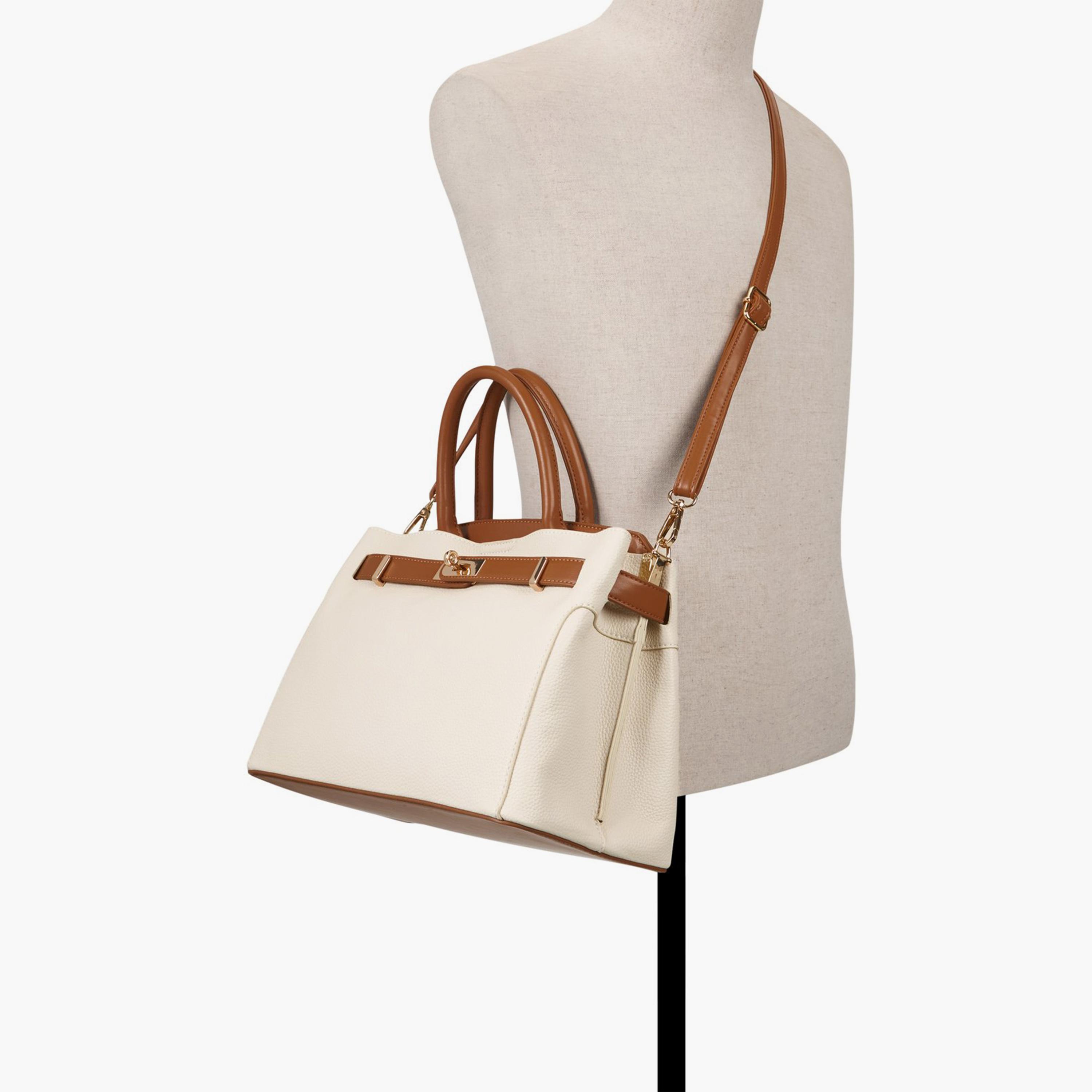 Call it Spring Lemercier Textured Double Handle Satchel Bag with Magnetic closure and Adjustable Strap-women-bagsandwallets-handbags-image-4