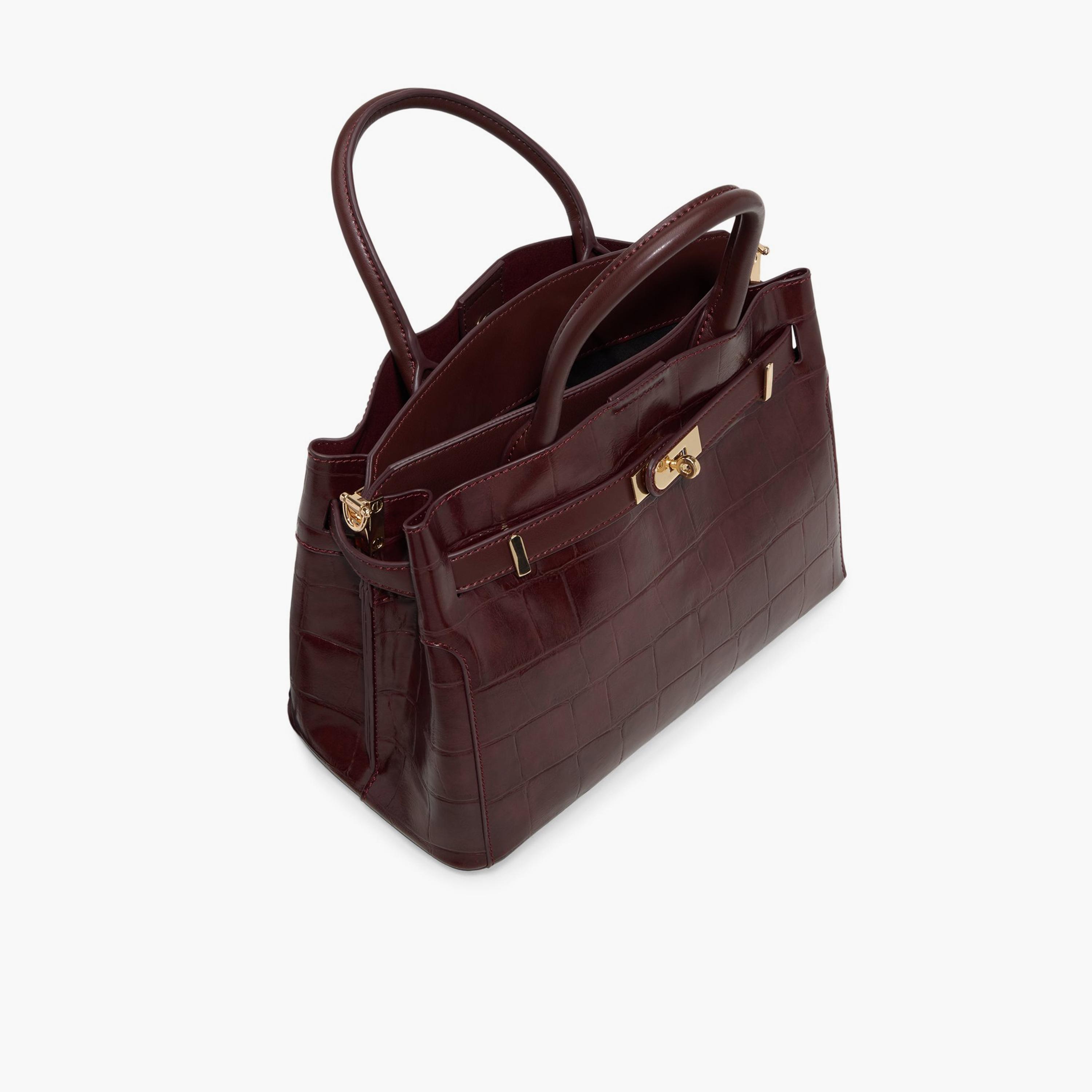 Call it Spring Lemercier Textured Double Handle Satchel Bag with Magnetic closure and Adjustable Strap-women-bagsandwallets-handbags-image-3