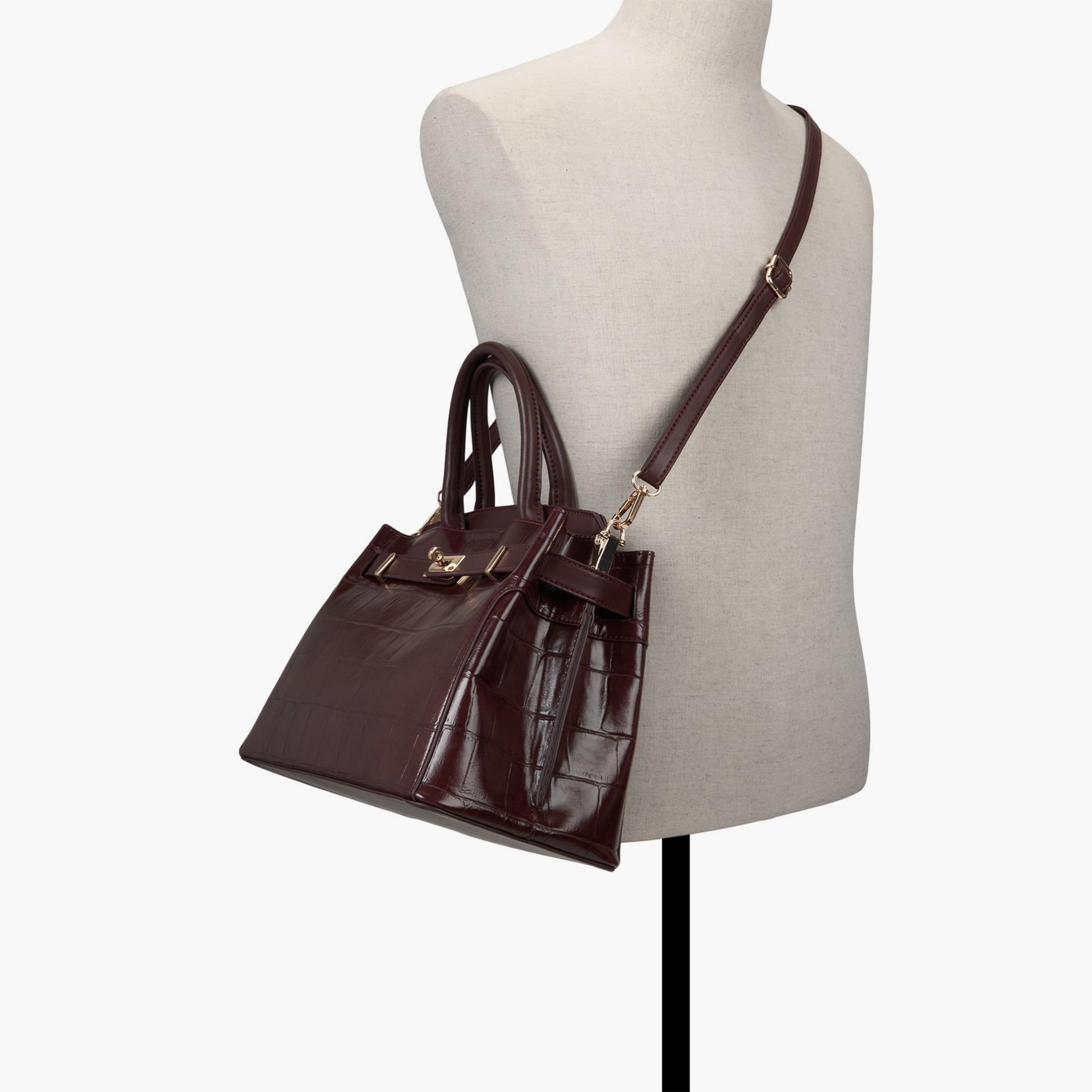 Call it Spring Lemercier Textured Double Handle Satchel Bag with Magnetic closure and Adjustable Strap-women-bagsandwallets-handbags-image-4
