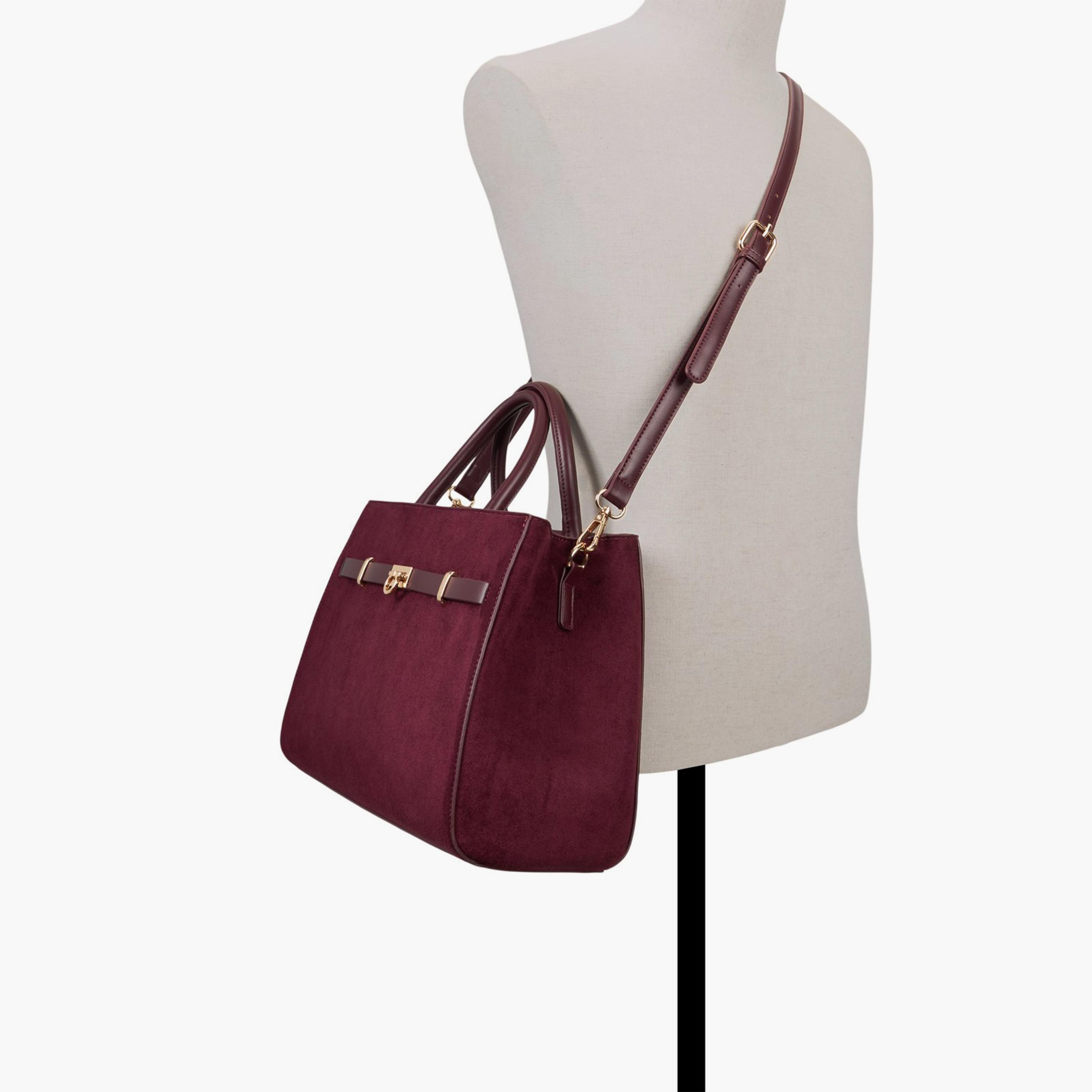 Call it Spring ROMYYY Textured Double Handle Satchel Bag with Flap Closure and Detachable Strap | 28 X 10 X 32 CM-women-bagsandwallets-handbags-image-4