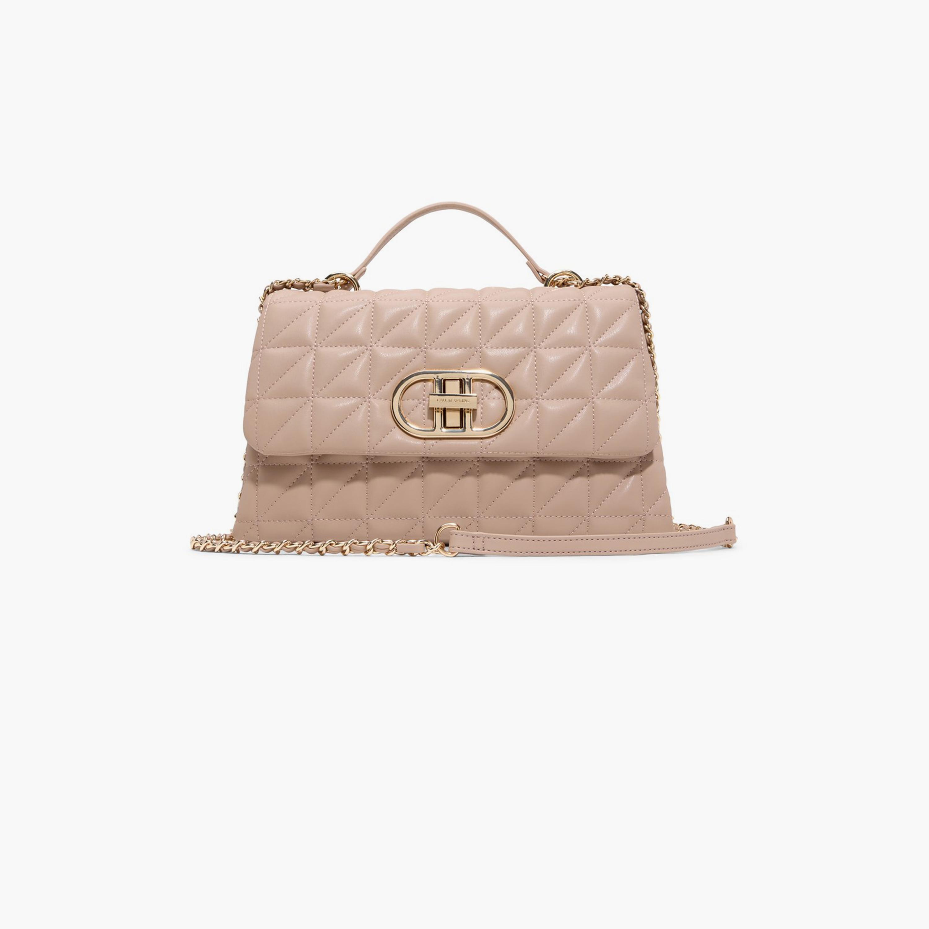 Call it Spring ZOLINA Quilted Top Handle Shoulder Bag with Twist Lock and Chain Strap | 21 X 10 X 29 CM-women-bagsandwallets-handbags-image-1