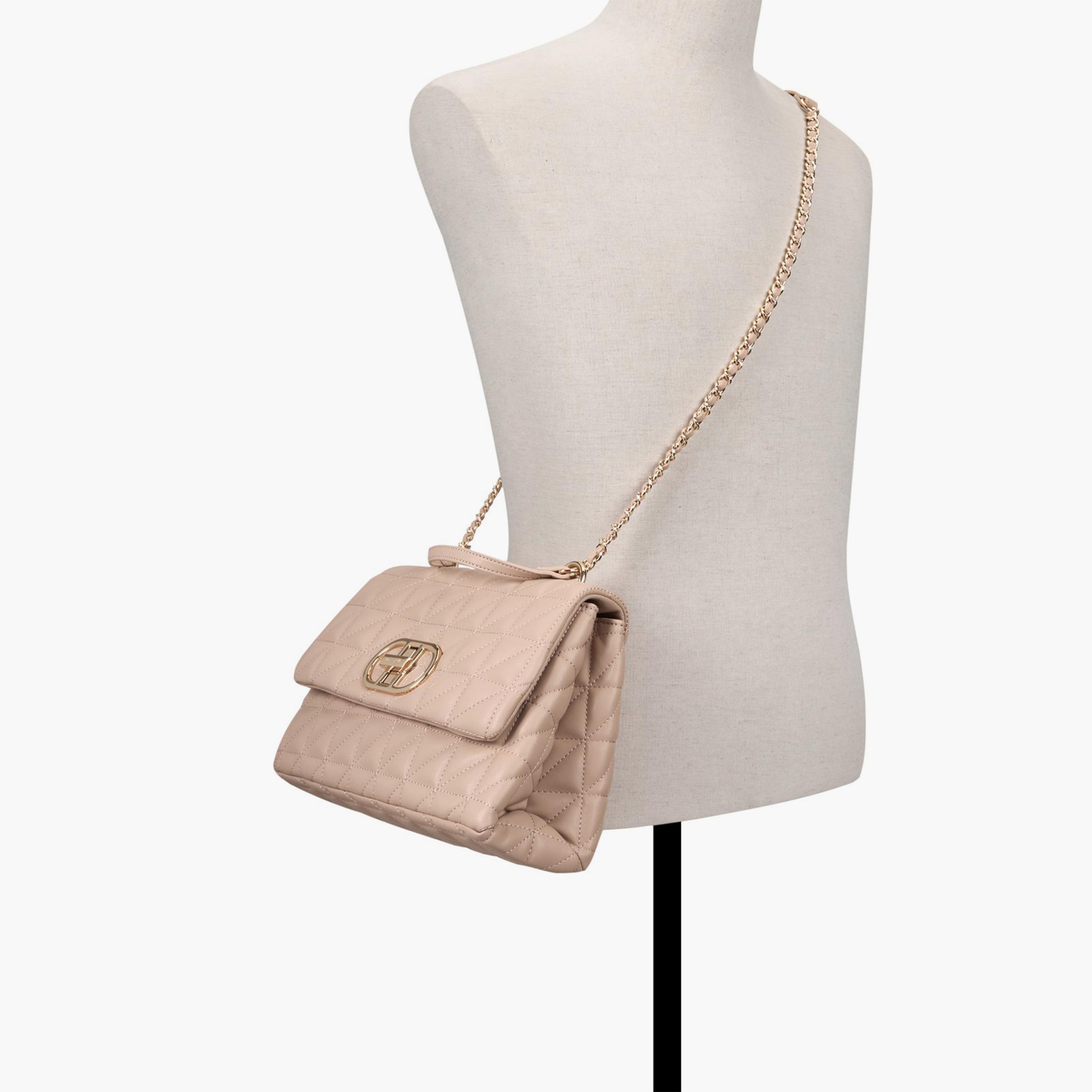 Call it Spring ZOLINA Quilted Top Handle Shoulder Bag with Twist Lock and Chain Strap | 21 X 10 X 29 CM-women-bagsandwallets-handbags-image-4