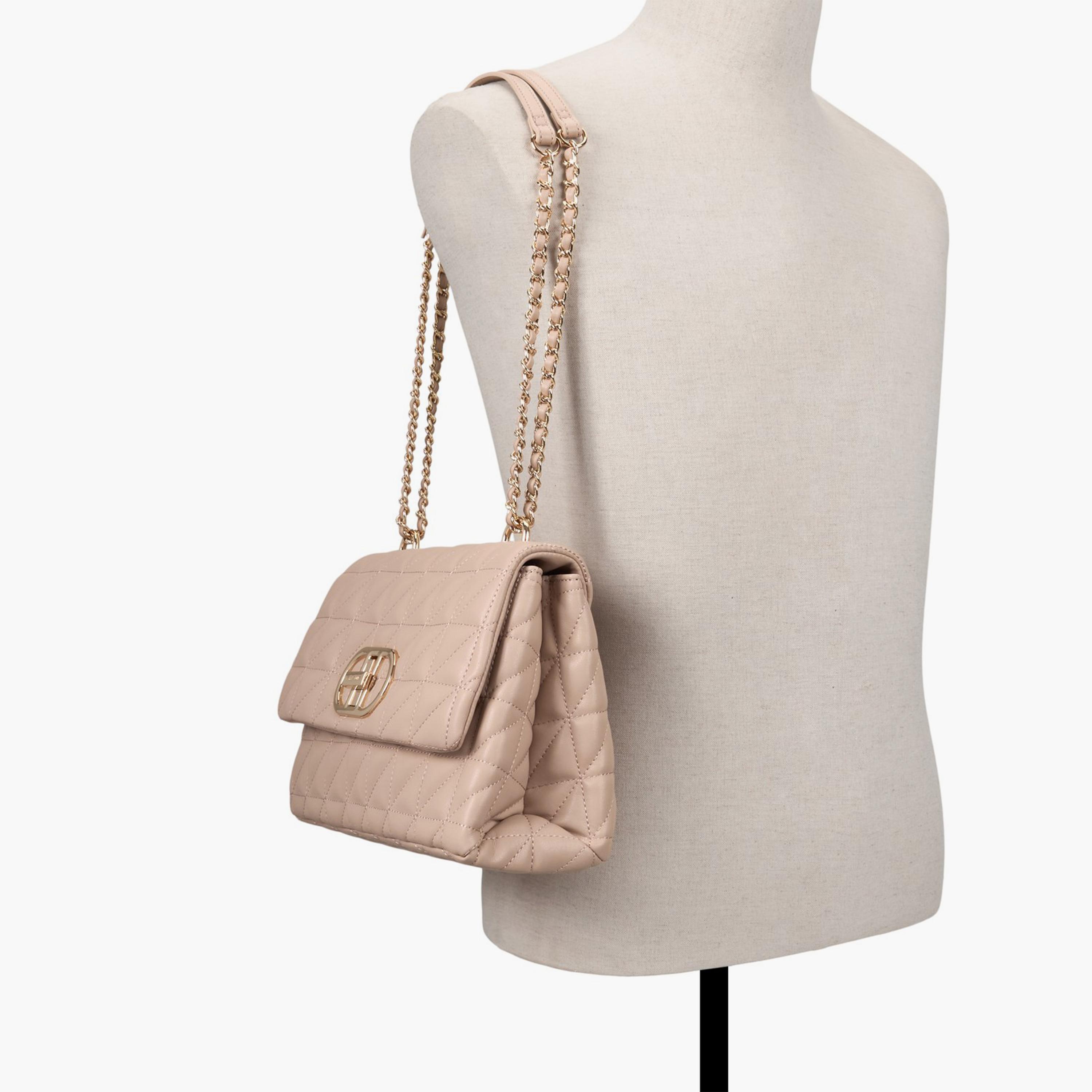 Call it Spring ZOLINA Quilted Top Handle Shoulder Bag with Twist Lock and Chain Strap | 21 X 10 X 29 CM-women-bagsandwallets-handbags-image-5