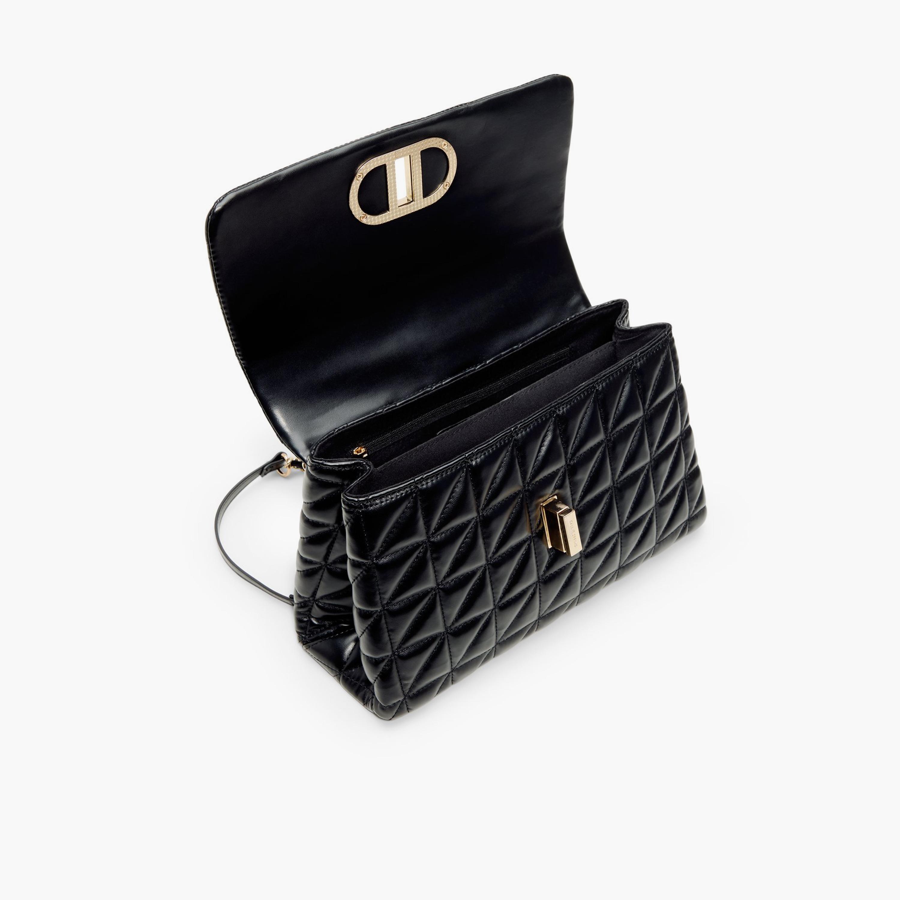 Call it Spring ZOLINA Quilted Top Handle Shoulder Bag with Twist Lock and Chain Strap | 21 X 10 X 29 CM-women-bagsandwallets-handbags-image-3