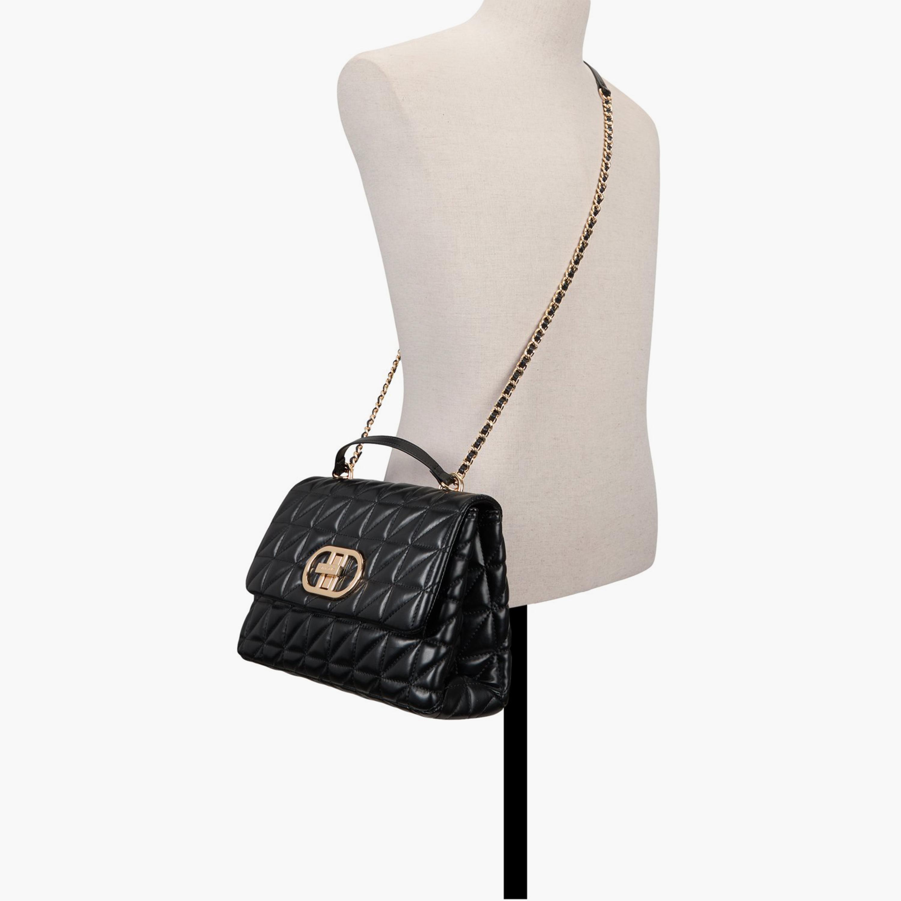 Call it Spring ZOLINA Quilted Top Handle Shoulder Bag with Twist Lock and Chain Strap | 21 X 10 X 29 CM-women-bagsandwallets-handbags-image-4