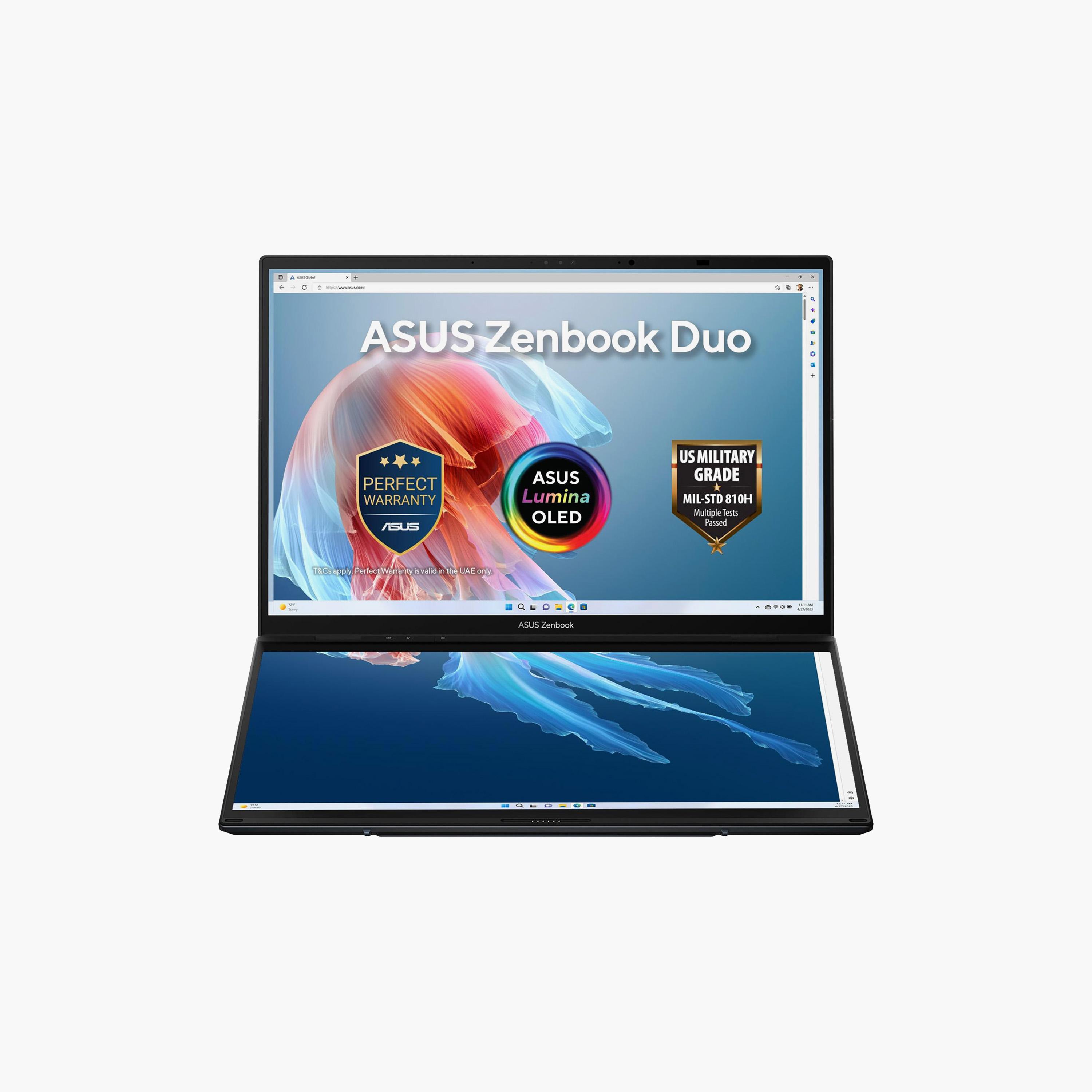 أسوس زينبوك ديو، معالج إنتل ألترا 7 255H، رام 16 جيجا، SSD 1 تيرا، شاشة لمس 14"، لون رمادي إنكويل-electronics-laptops-image-1