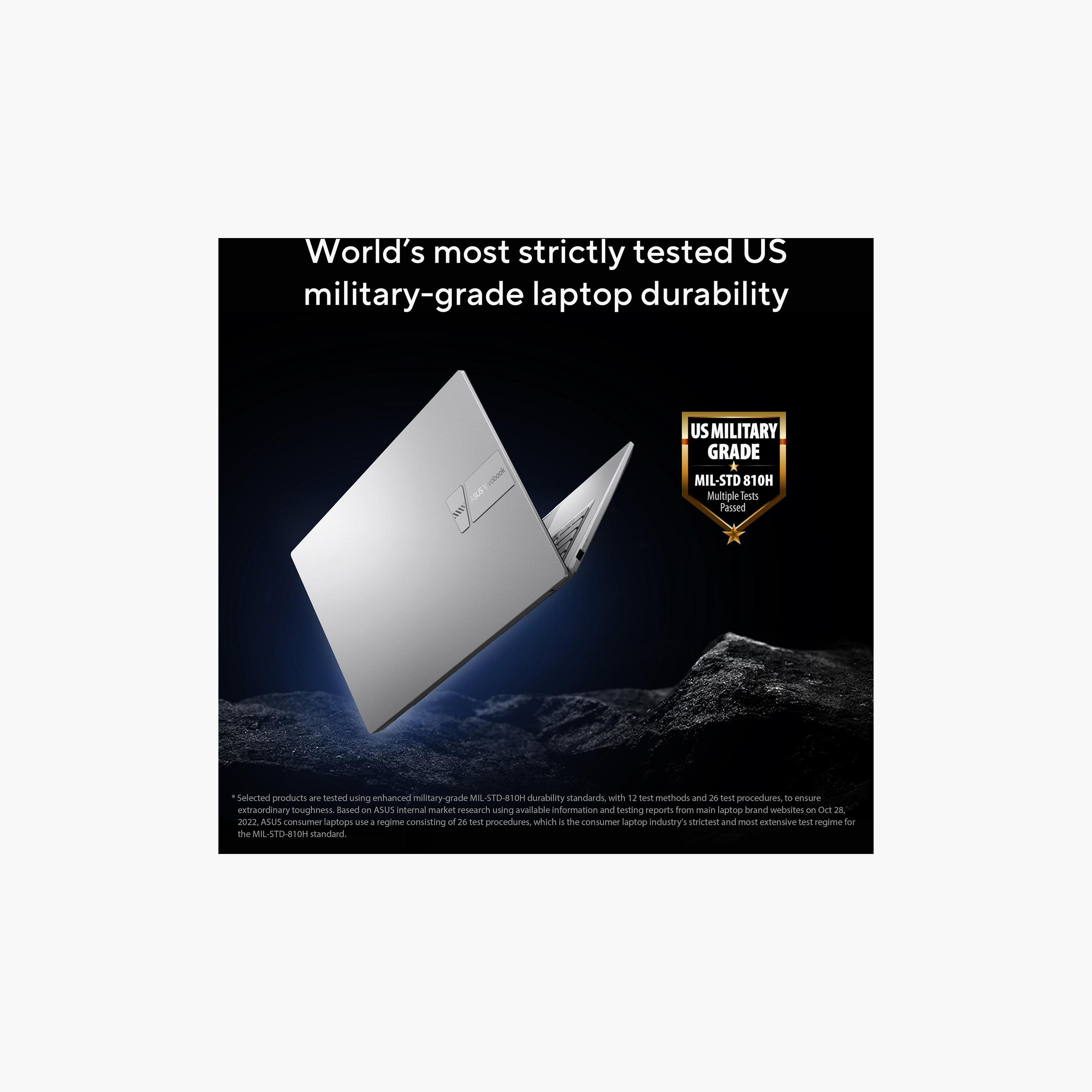 لابتوب أسوس فيفو بوك 14، إنتل كور 5 120U، رام 16 جيجا، SSD 512 جيجا، 14"، ويندوز 11، لون فضي-electronics-laptops-image-5