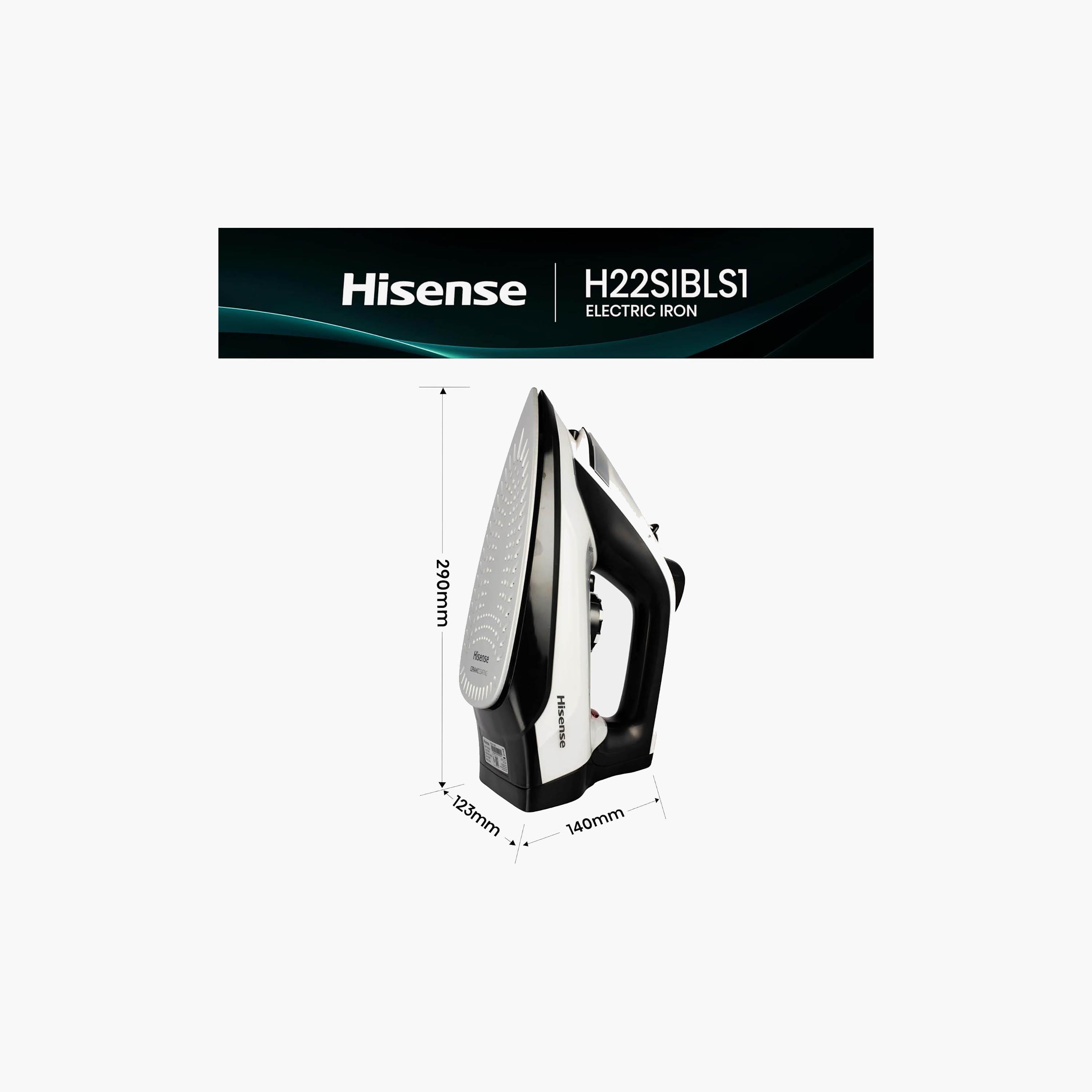 HISENSE Steam Iron 2200W 0.25L Ceramic Soleplate Blue | H22SIBLS1-PROMO_EMAX_AE_ADIB_240926-image-2