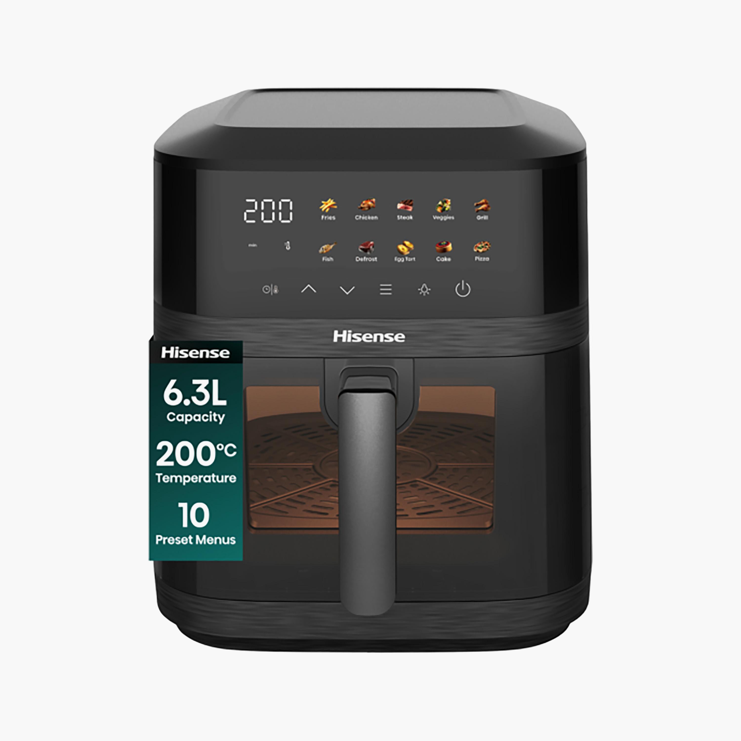 مقلاة هوائية من هايسنس سعة 6.3 لتر، لون أسود مطفي | H06AFBK1S4-household-appliances-kitchenappliances-airfryers-image-4