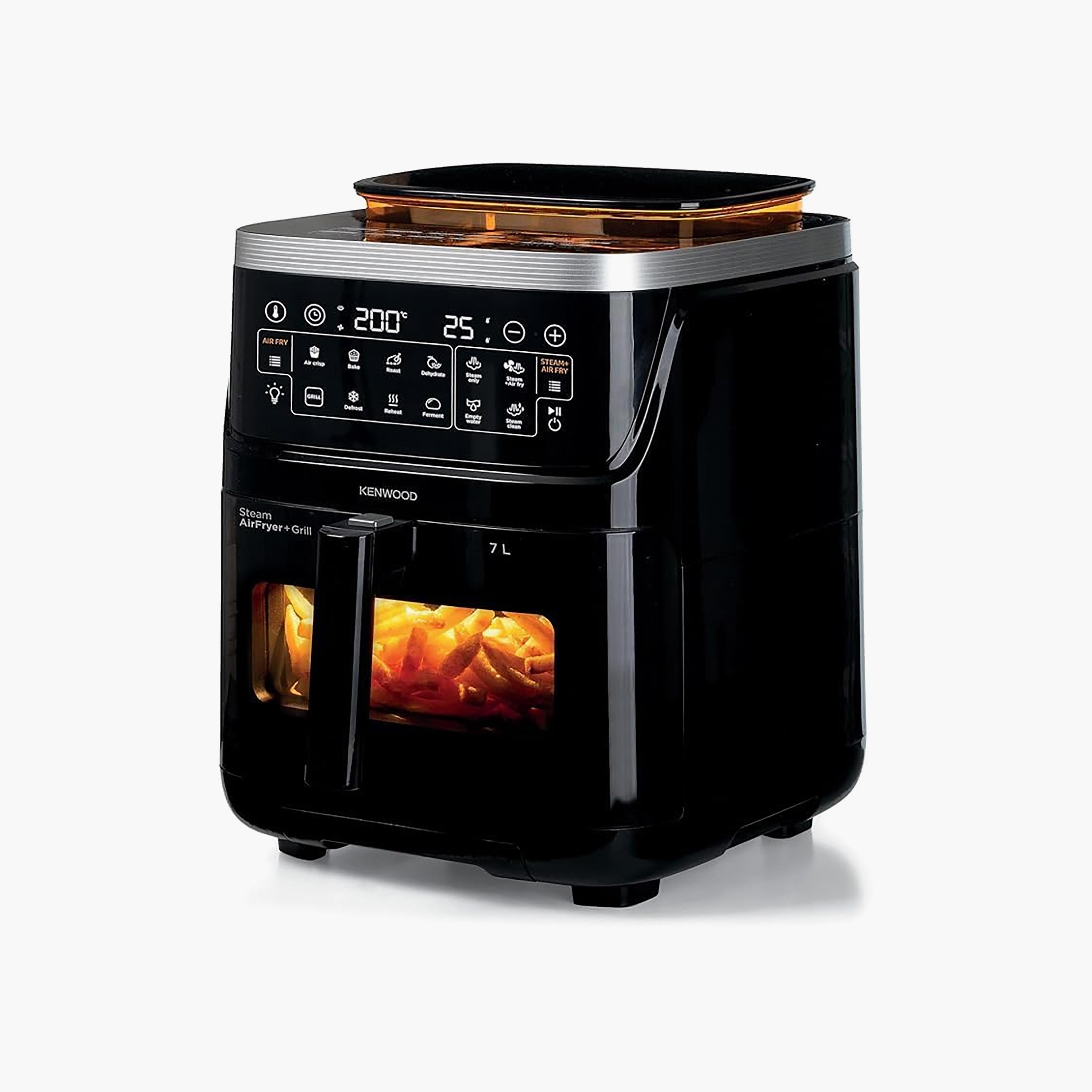 مقلاة هوائية وبخارية رقمية كينوود سعة 7 لترات، 3 في 1، لون أسود | HFS92.000BK-household-appliances-kitchenappliances-airfryers-image-1