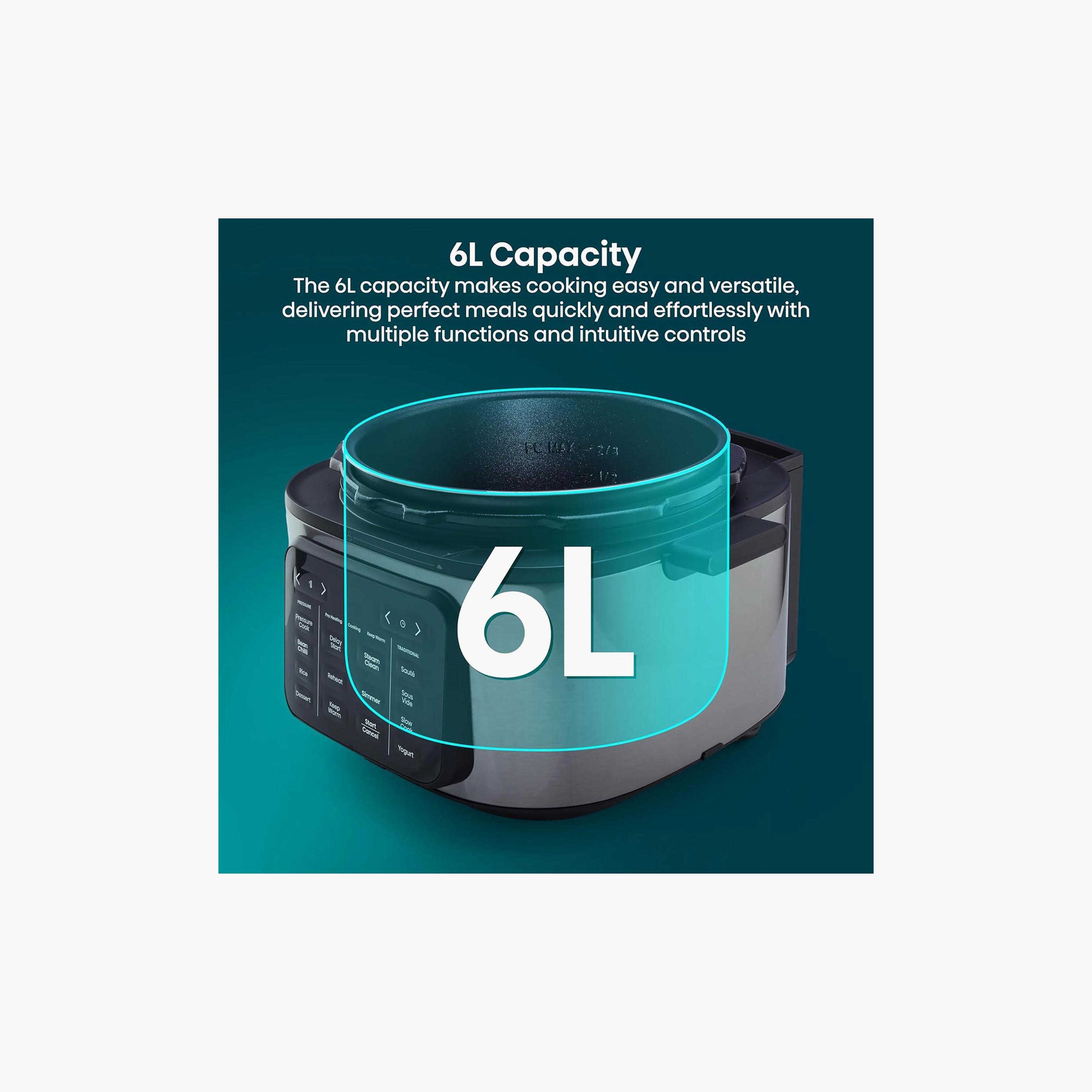 طباخ متعدد الاستخدامات من هايسنس، سعة 6 لترات، لون فضي | HGMC6SBK-household-appliances-kitchenappliances-electriccookers-image-4