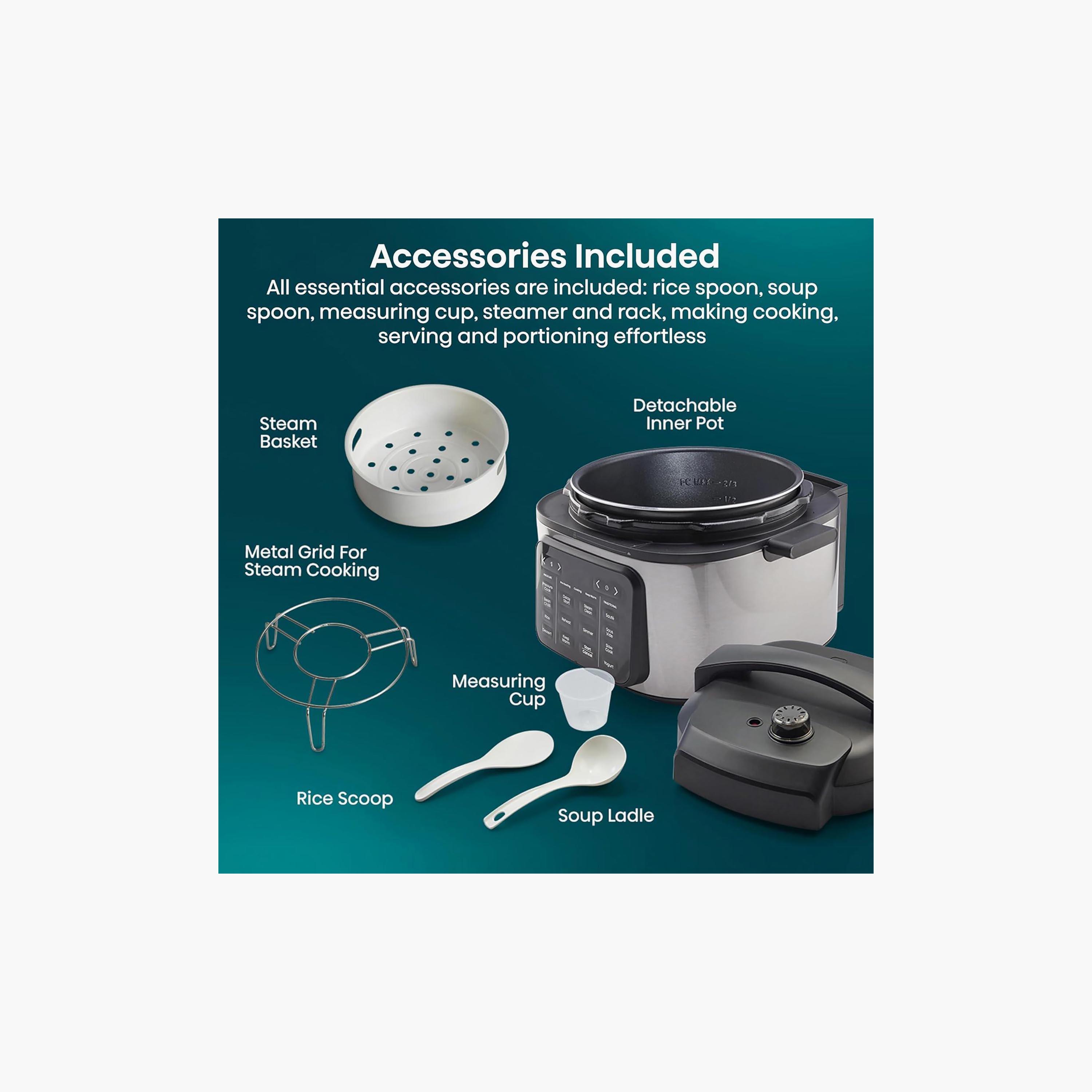 طباخ متعدد الاستخدامات من هايسنس، سعة 6 لترات، لون فضي | HGMC6SBK-household-appliances-kitchenappliances-electriccookers-image-7