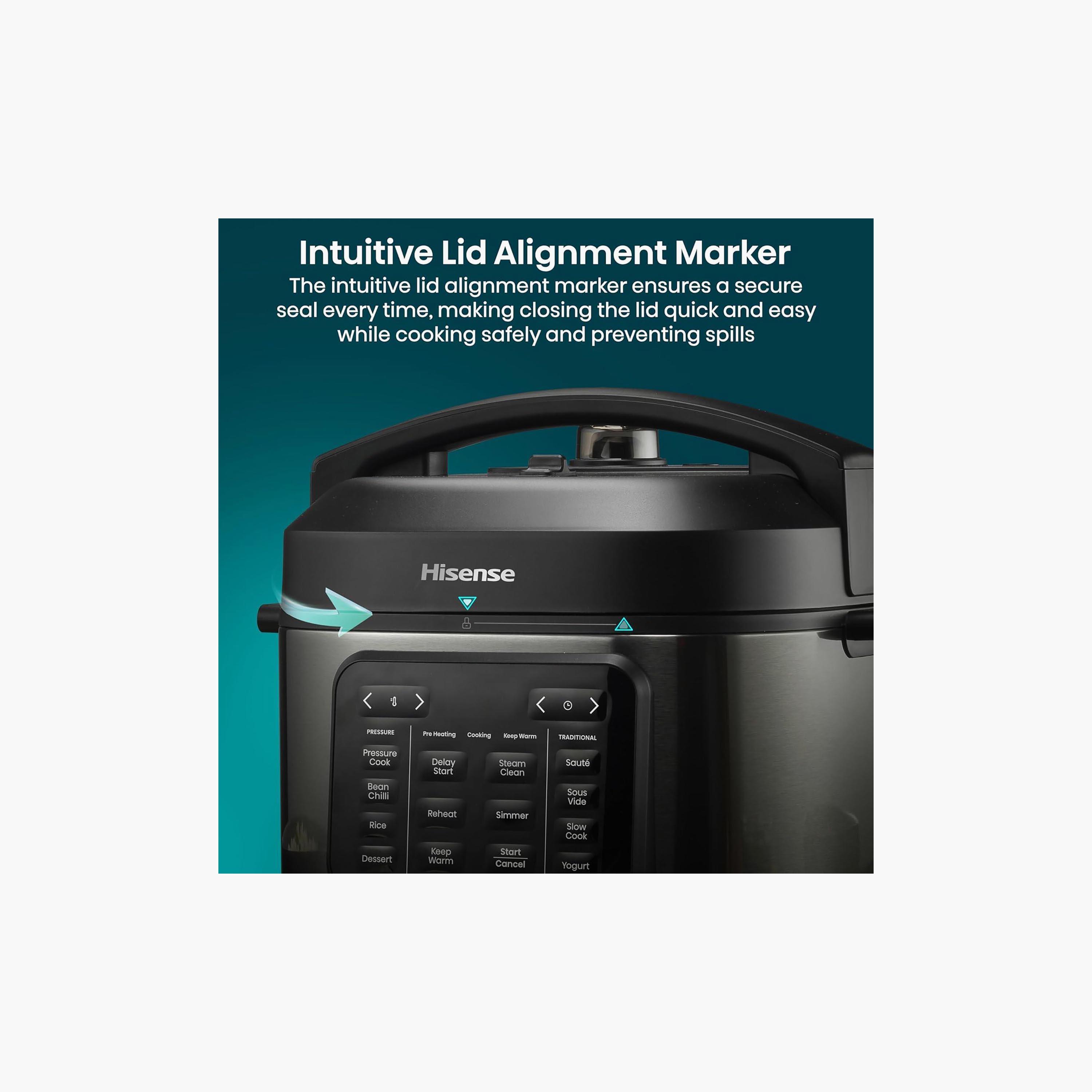 طباخ متعدد الاستخدامات من هايسنس، سعة 6 لترات، لون فضي | HGMC6SBK-household-appliances-kitchenappliances-electriccookers-image-9