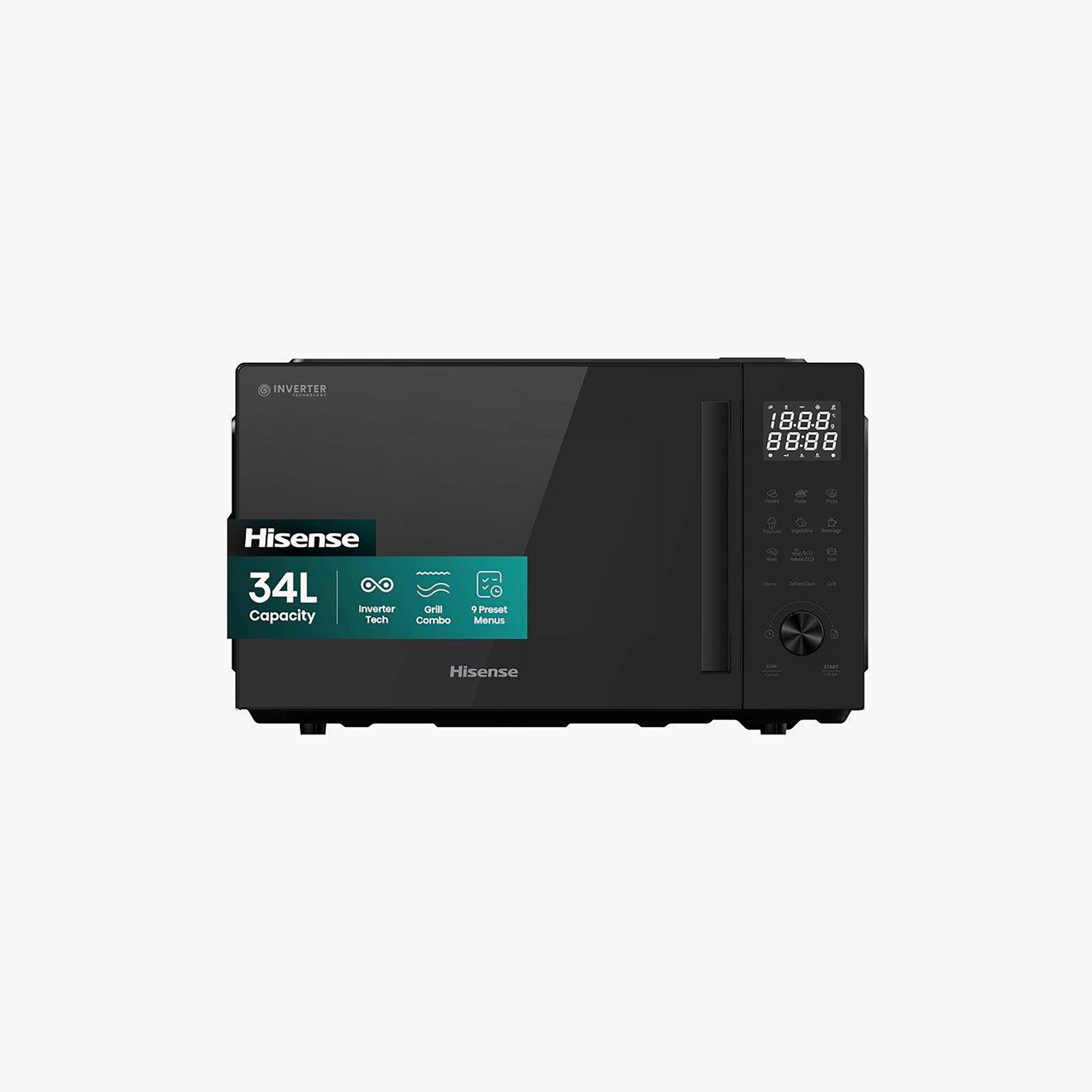HISENSE Microwave 34L 1000W 10 Levels Black Finish | H34MOBS10HG-household-appliances-kitchenappliances-microwavesandovens-image-1