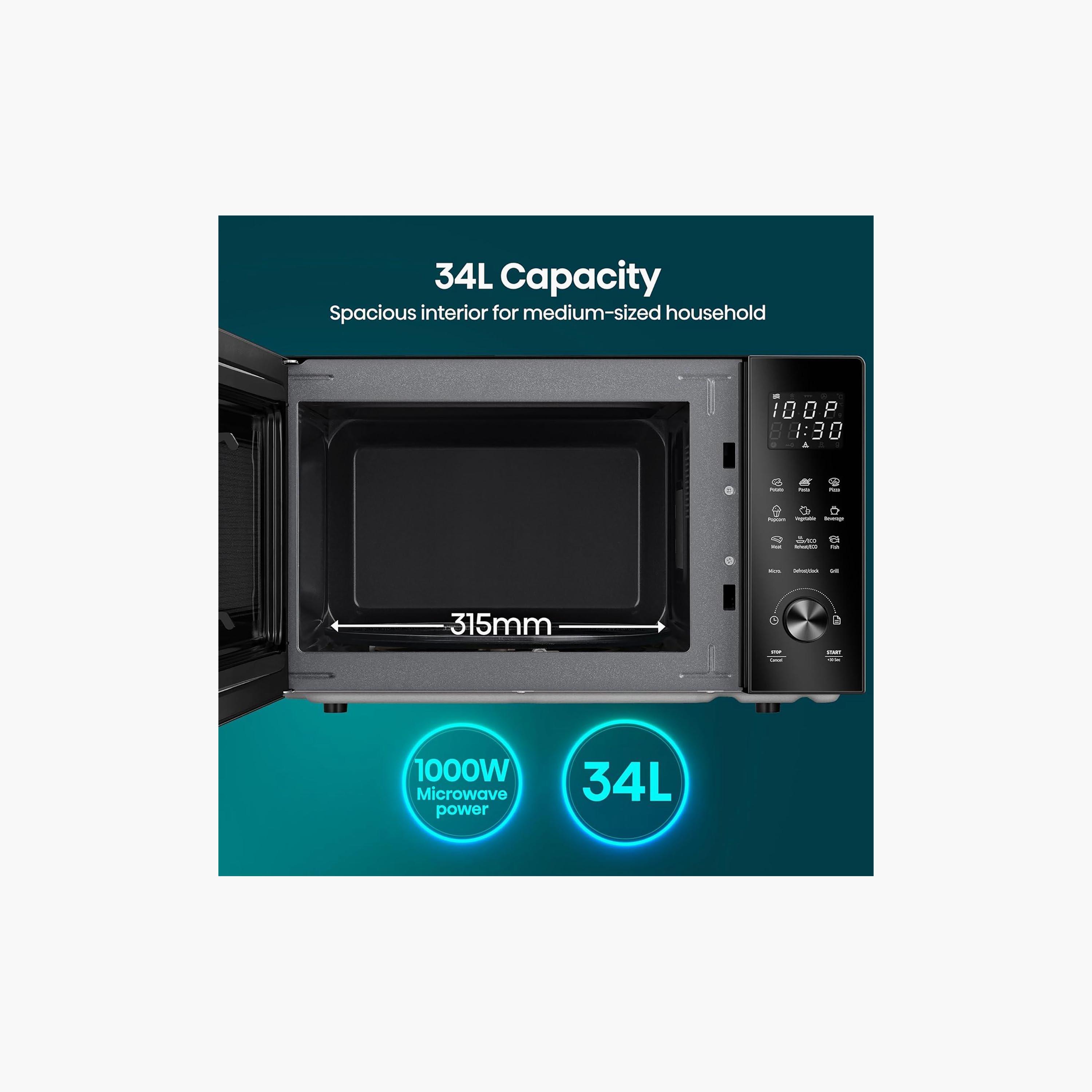 HISENSE Microwave 34L 1000W 10 Levels Black Finish | H34MOBS10HG-household-appliances-kitchenappliances-microwavesandovens-image-5