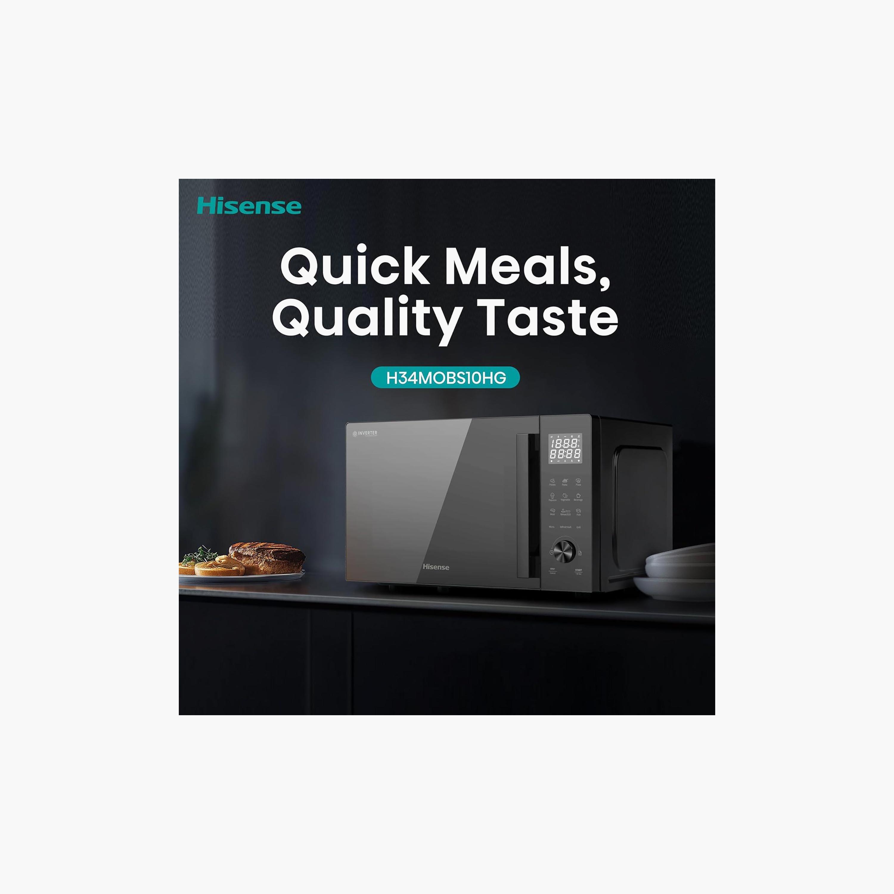 HISENSE Microwave 34L 1000W 10 Levels Black Finish | H34MOBS10HG-household-appliances-kitchenappliances-microwavesandovens-image-6