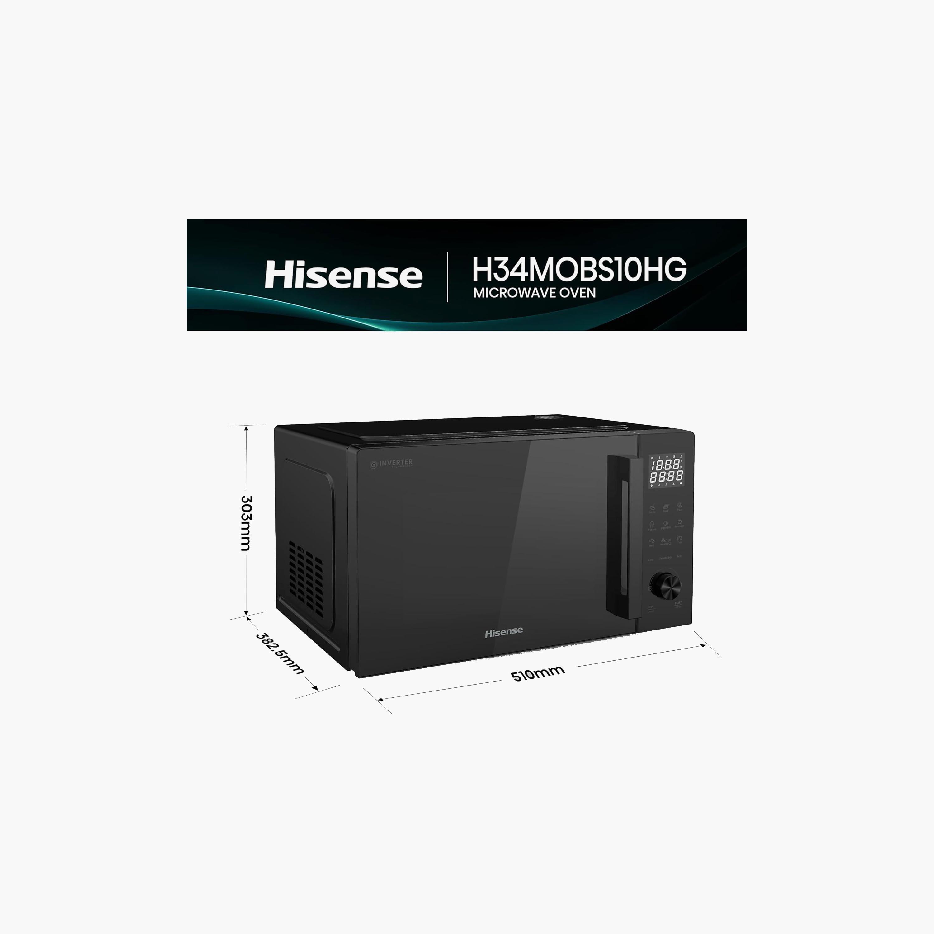 HISENSE Microwave 34L 1000W 10 Levels Black Finish | H34MOBS10HG-household-appliances-kitchenappliances-microwavesandovens-image-7