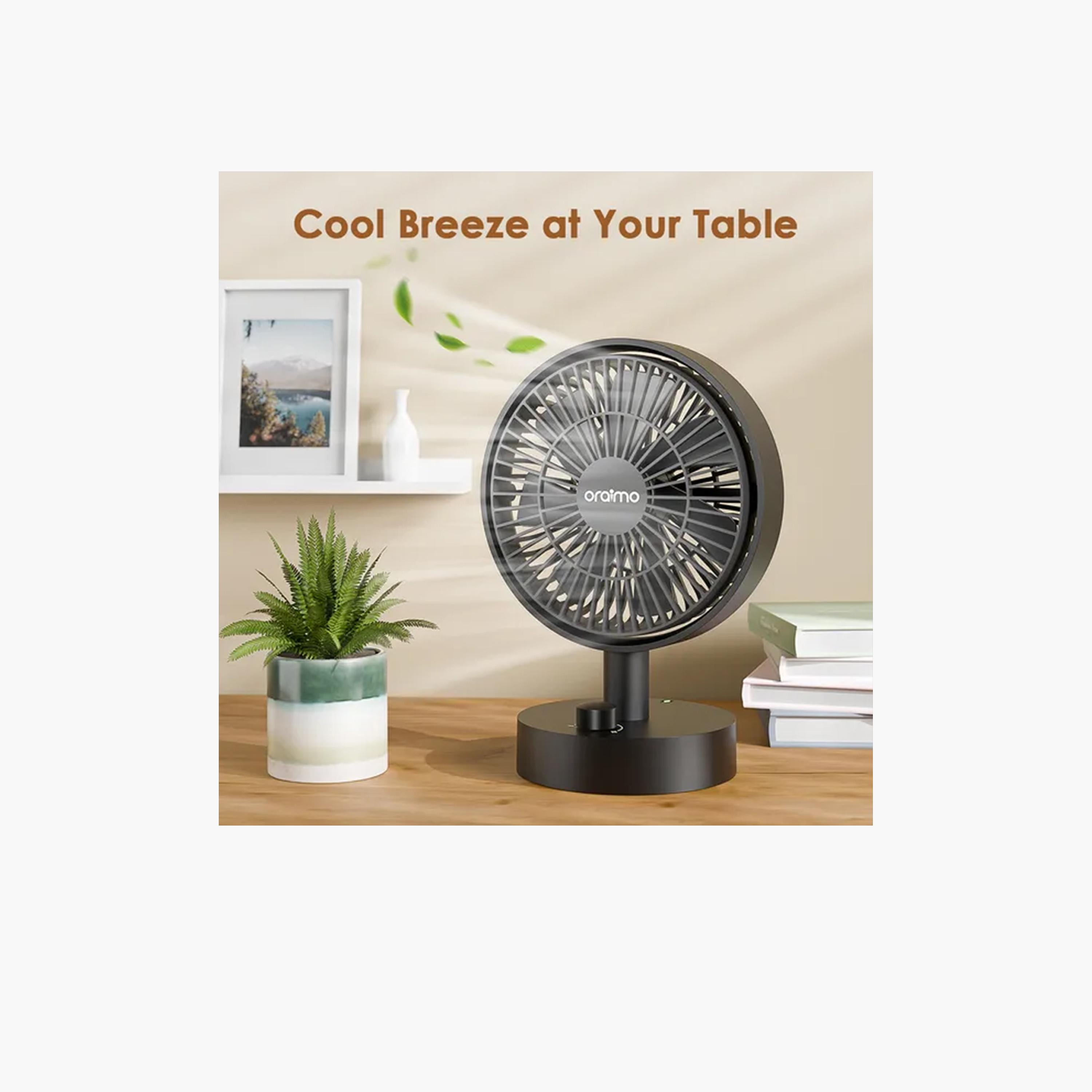 أورايمو - مروحة طاولة ذكية صغيرة 5 واط بسرعتين - رمادي جرافيتي-household-appliances-homeappliances-fans-image-3