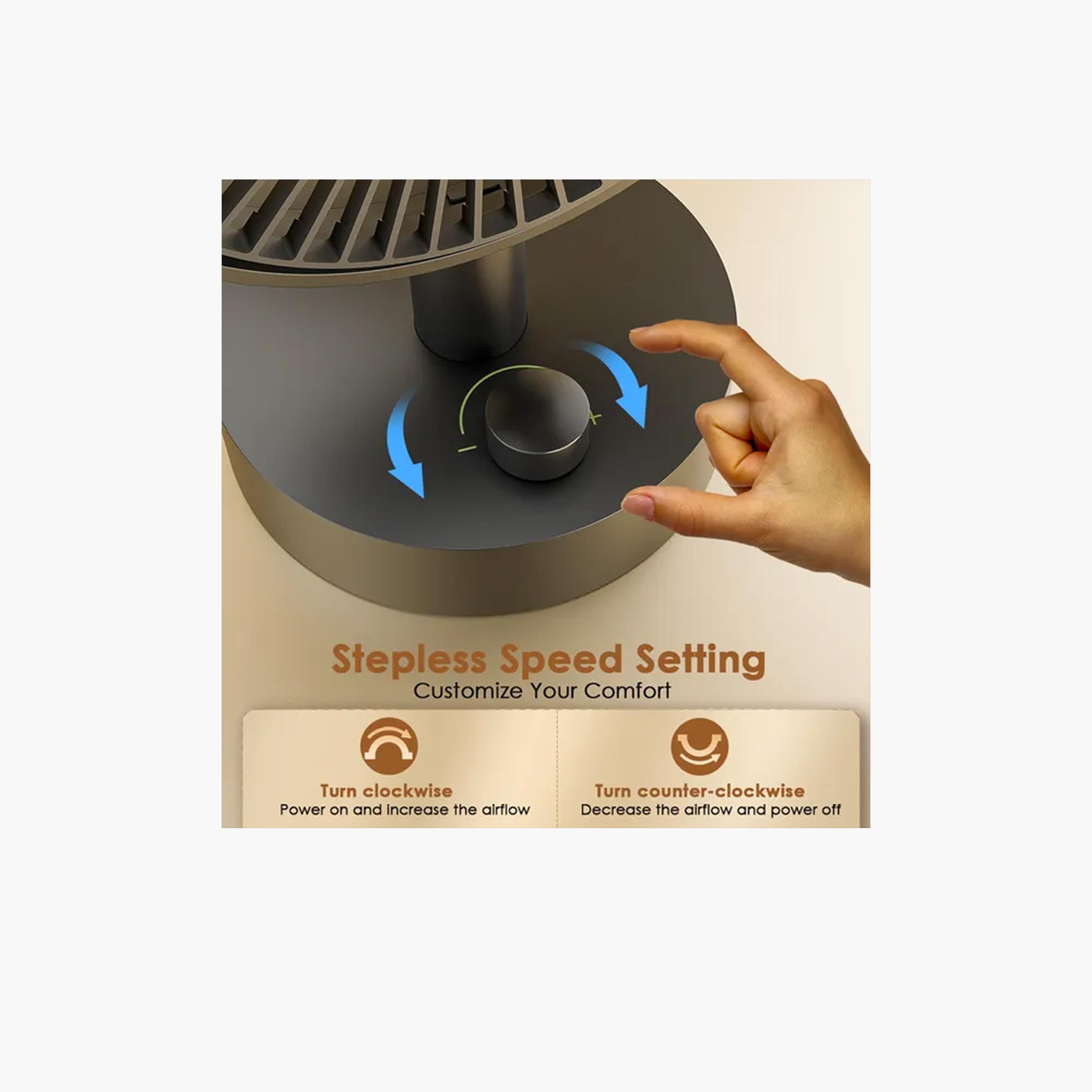 أورايمو - مروحة طاولة ذكية صغيرة 5 واط بسرعتين - رمادي جرافيتي-household-appliances-homeappliances-fans-image-6