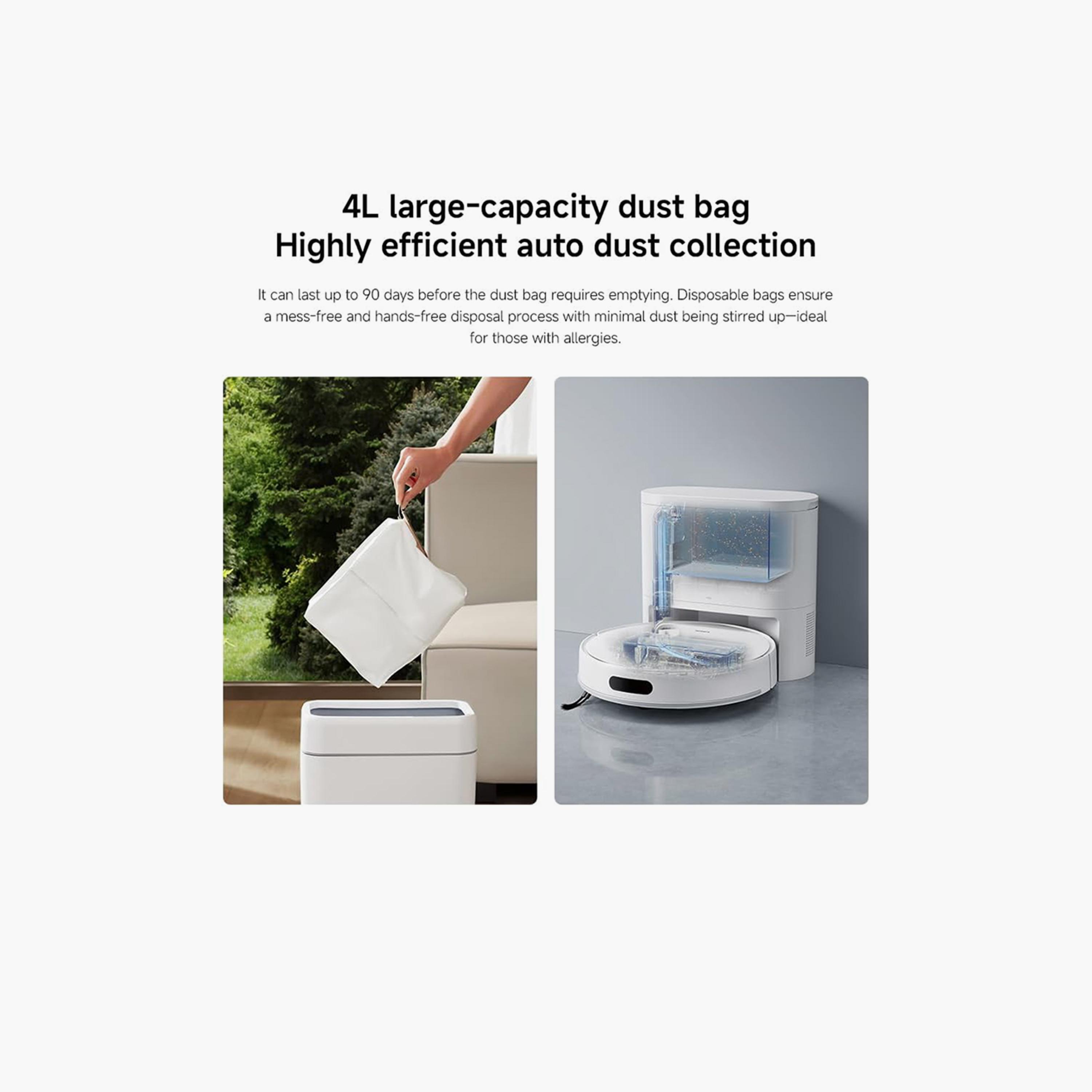 شاومي - مكنسة روبوتية H40 للمسح والتنظيف بقوة شفط 10000 باسكال LDS BHR07W1GB - أبيض-household-appliances-homeappliances-vacuumcleaners-image-3