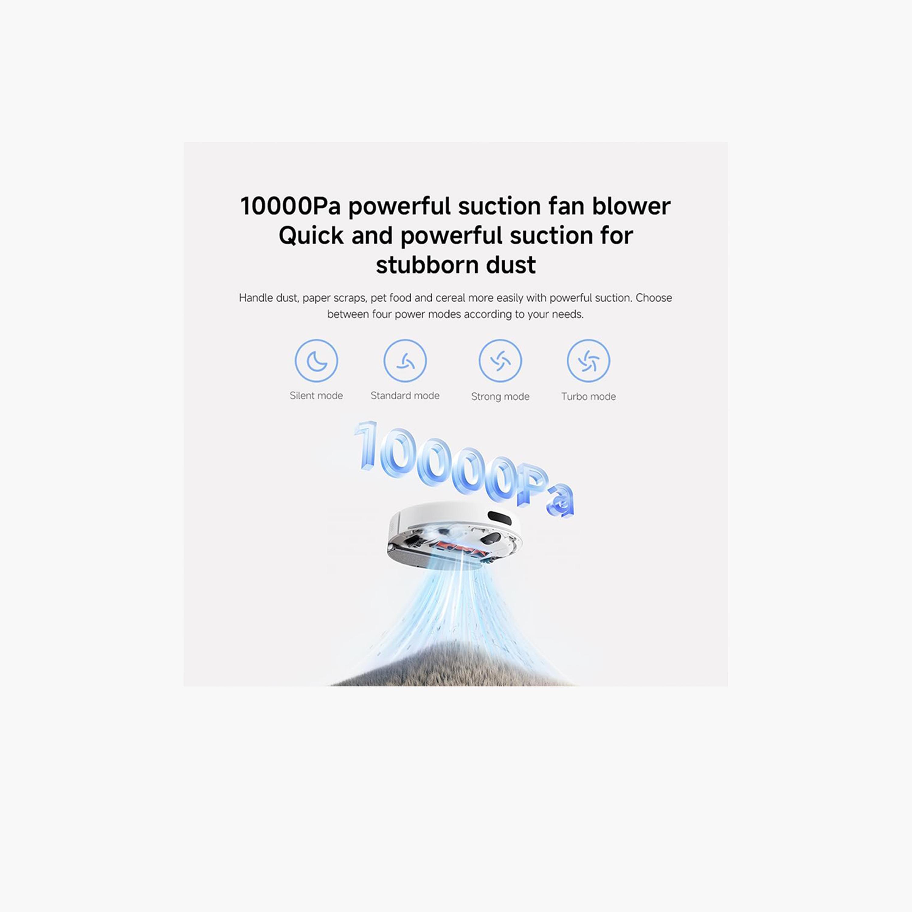 شاومي - مكنسة روبوتية H40 للمسح والتنظيف بقوة شفط 10000 باسكال LDS BHR07W1GB - أبيض-household-appliances-homeappliances-vacuumcleaners-image-4