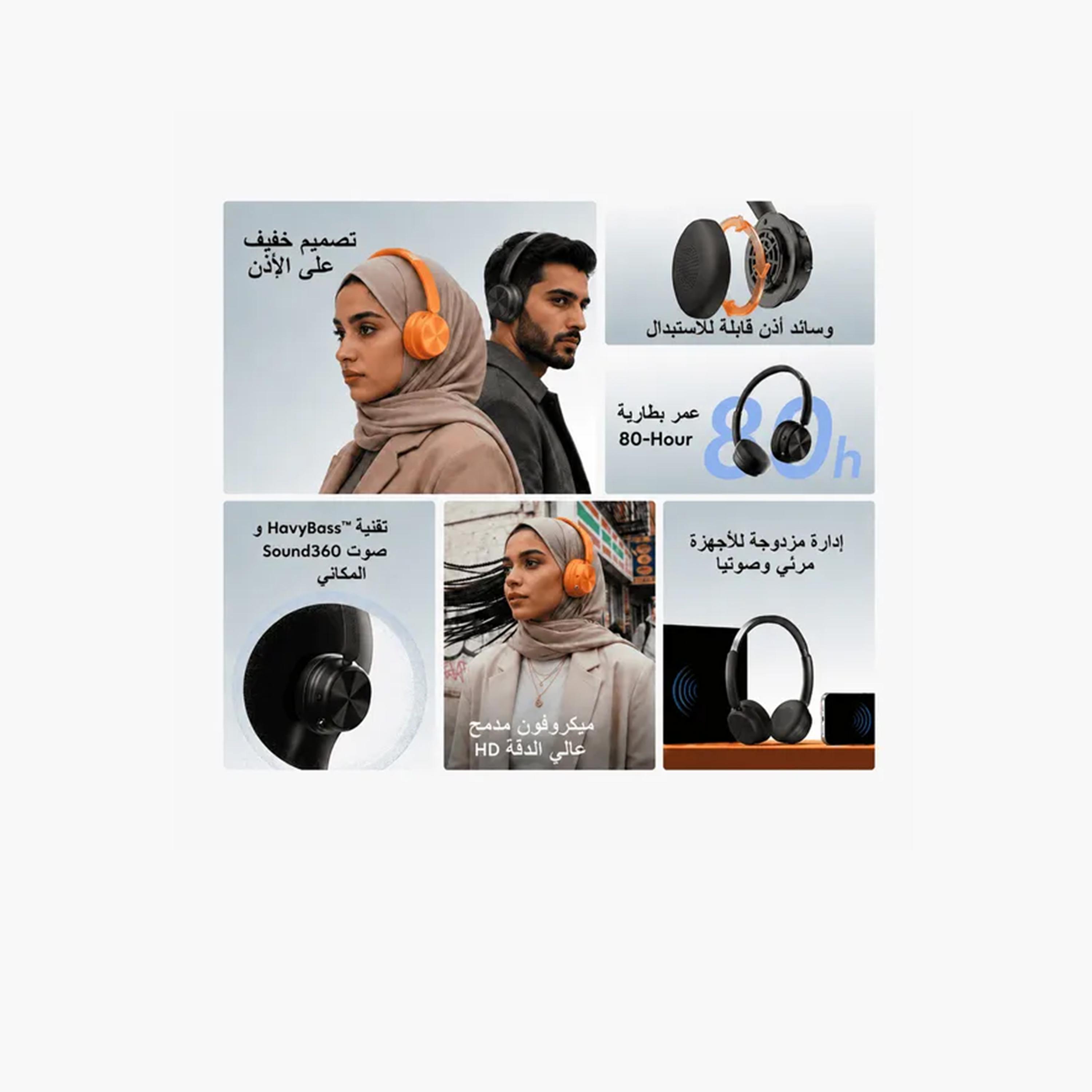 Oraimo BoomPop Air Lightweight On-Ear Wireless Headphones - Orange-electronics-headphonesandearphones-image-2