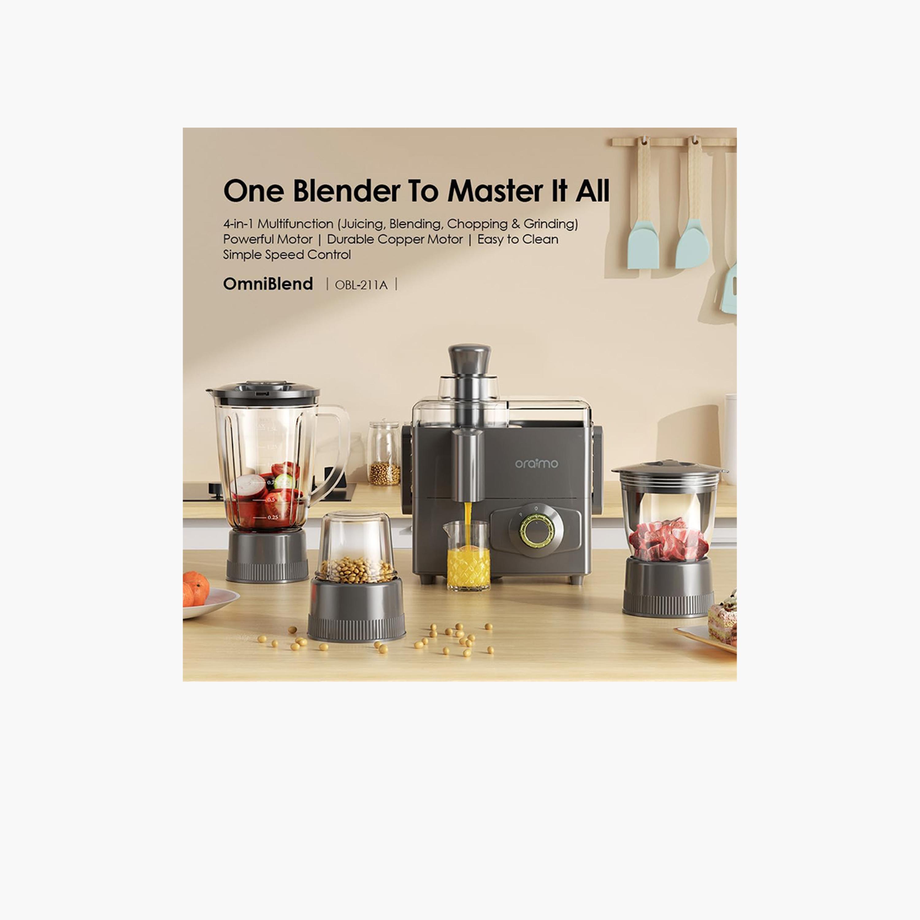 Oraimo OmniBlend 4-in-1 Multi-Functional Blender 500W - Graphite Grey-household-appliances-kitchenappliances-blendersmixersandgrinders-image-2
