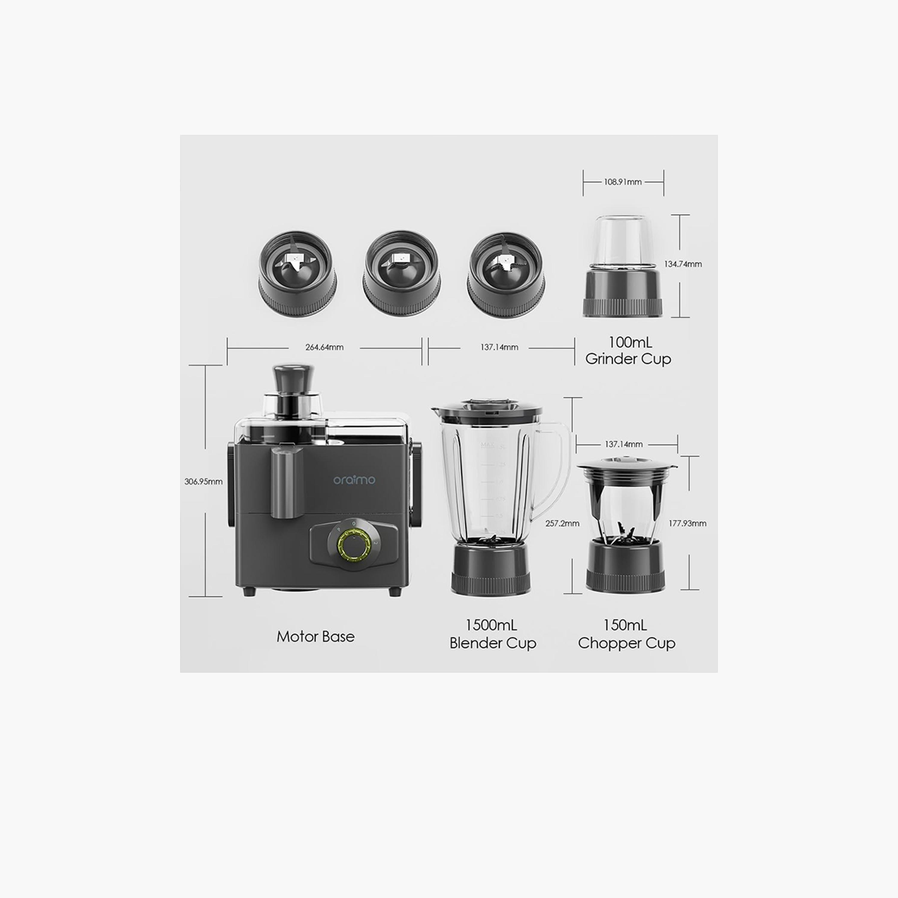 Oraimo OmniBlend 4-in-1 Multi-Functional Blender 500W - Graphite Grey-household-appliances-kitchenappliances-blendersmixersandgrinders-image-5