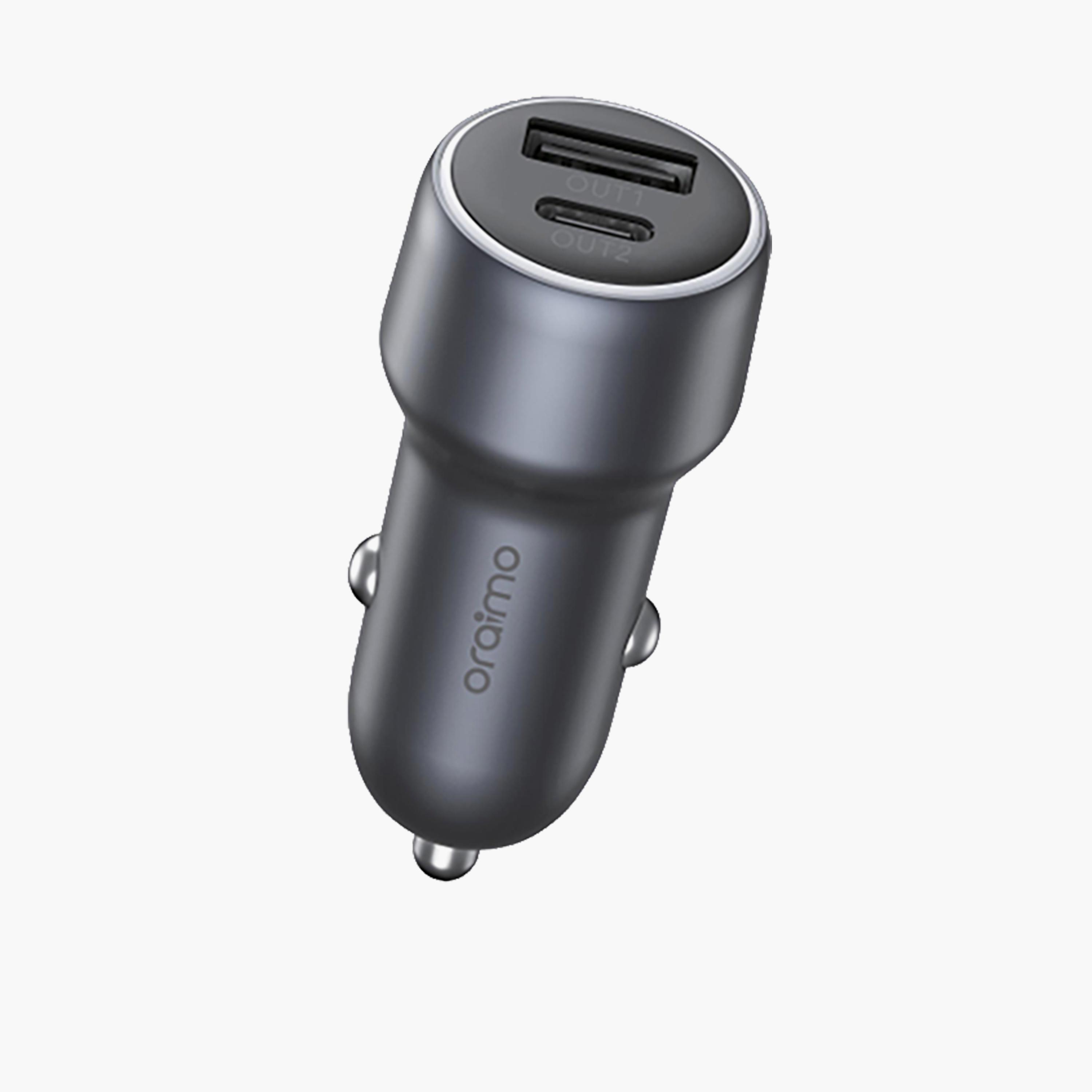 أورايمو - شاحن سيارة باور درايف 301 برو ثنائي المنافذ بقوة 30 واط - كروم داكن-electronics-accessories-mobileaccesories-image-1
