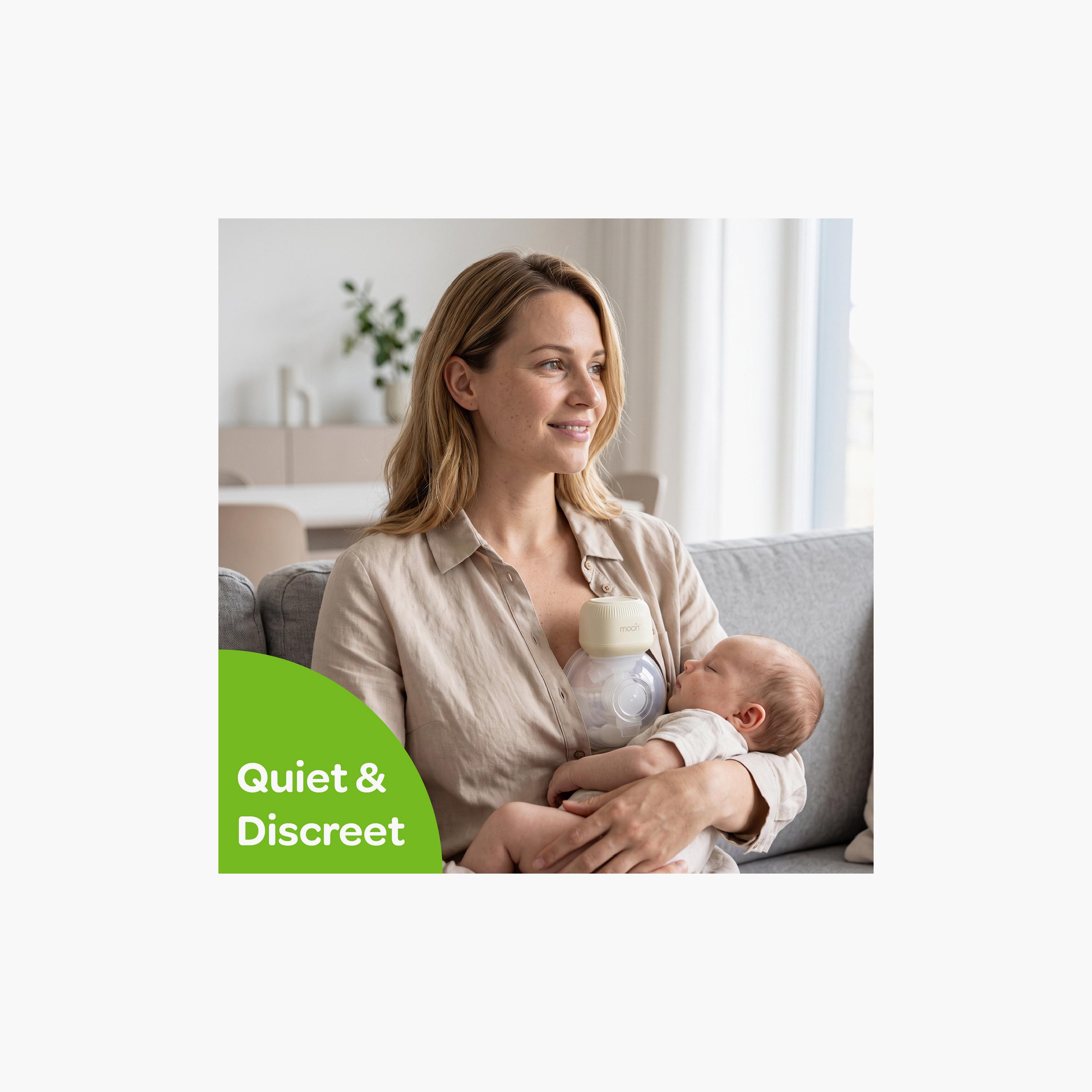مضخة ثدي كهربائية فردية قابلة للارتداء وبدون استخدام اليدين مع 3 أوضاع من مون-baby-feeding-breastfeedingandcare-image-4