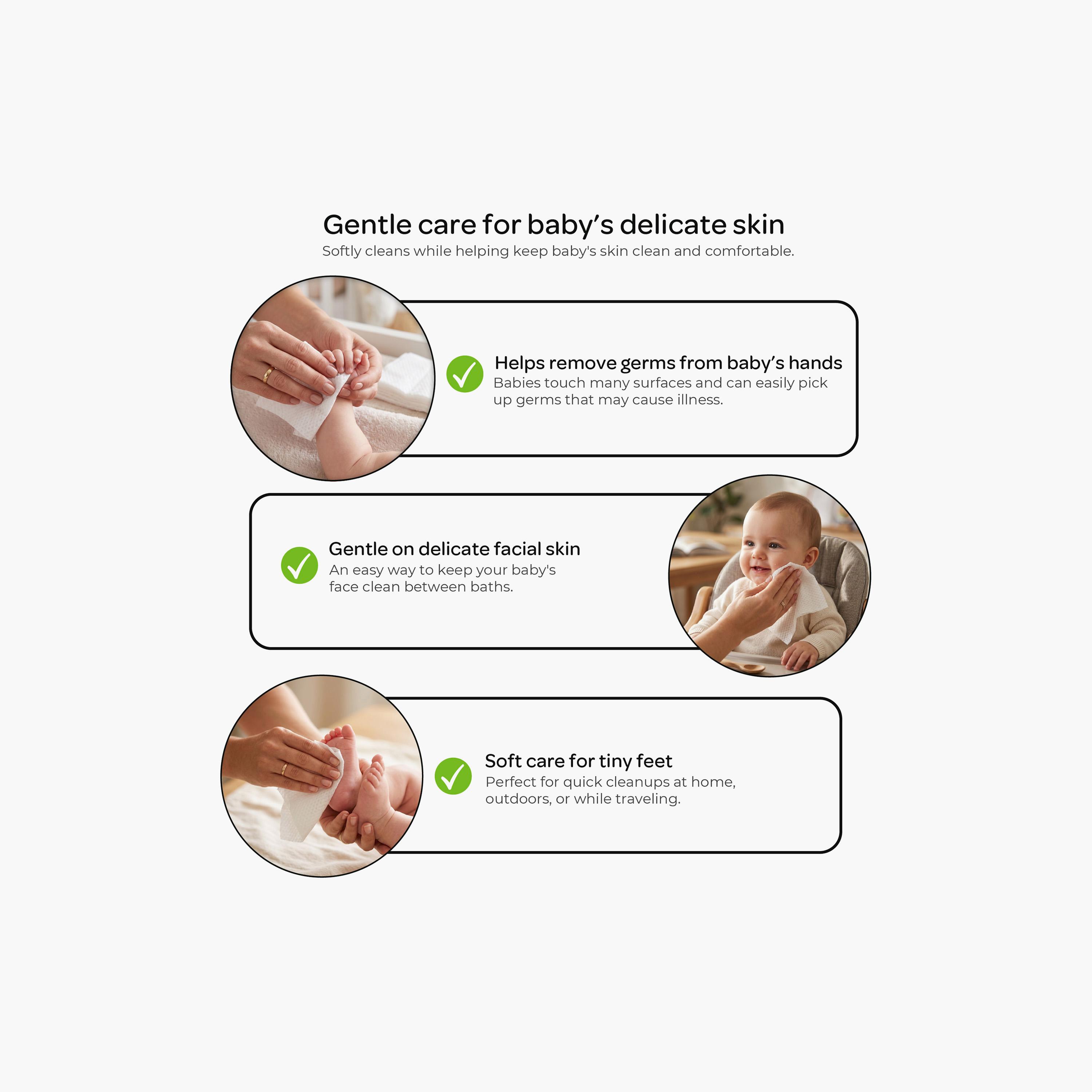 مناديل خيزران (بامبو) للجفاف والبلل ملمس ناعم 100 قطعة من مون-baby-bathandcare-wipes-image-10