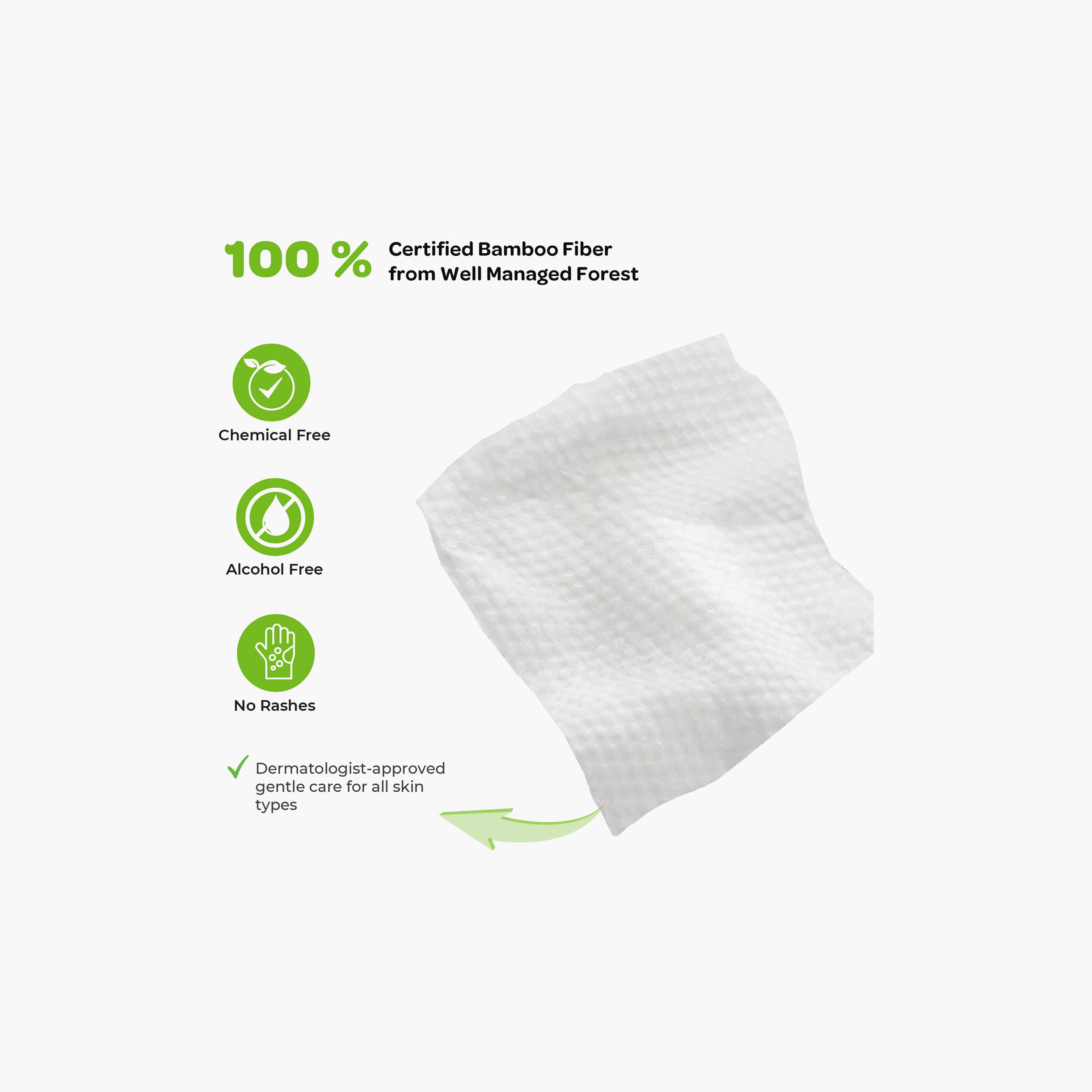 مناديل خيزران (بامبو) للجفاف والبلل ملمس ناعم 100 قطعة من مون-baby-bathandcare-wipes-image-12