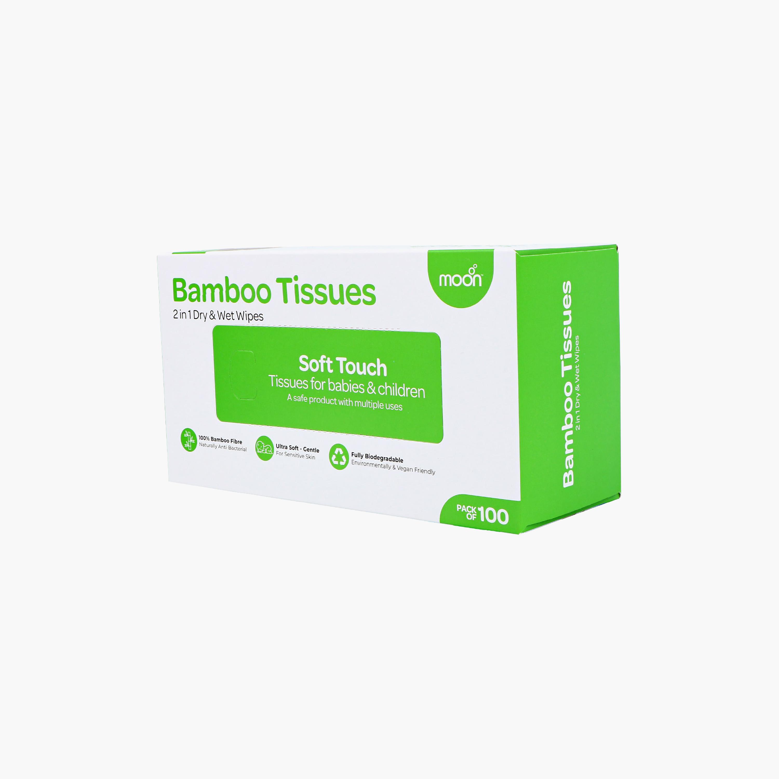 مناديل خيزران (بامبو) للجفاف والبلل ملمس ناعم 100 قطعة من مون-baby-bathandcare-wipes-image-4