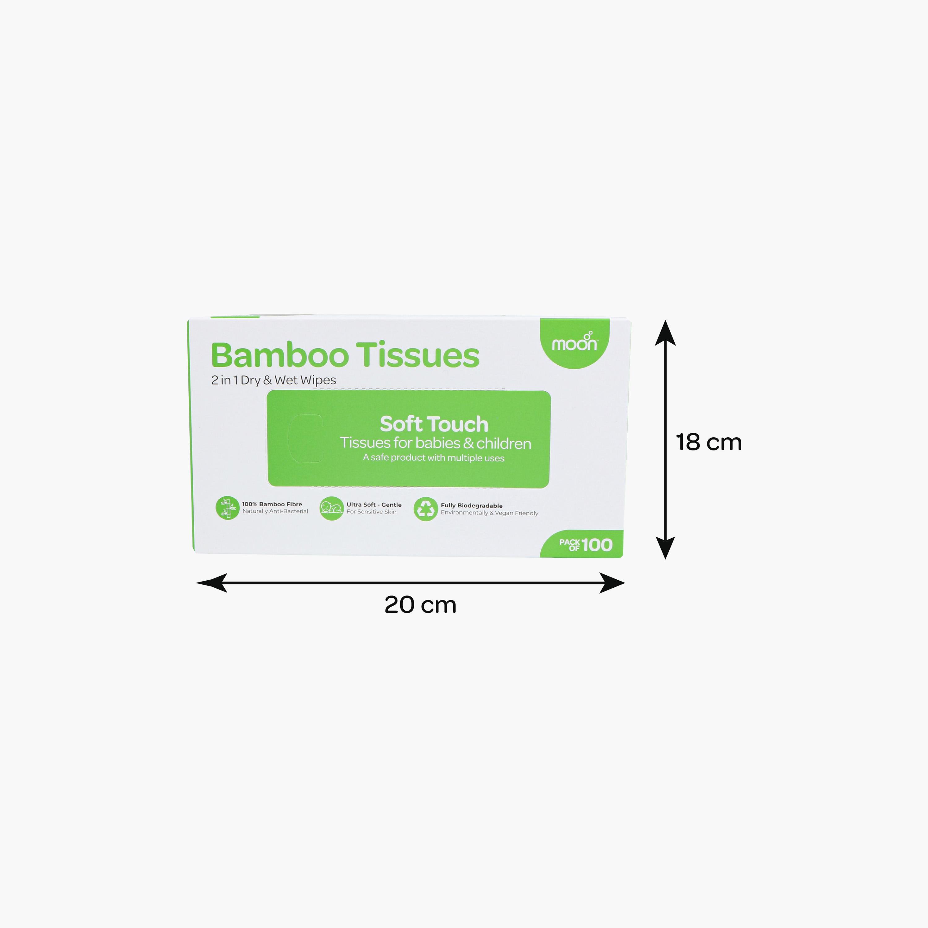 مناديل خيزران (بامبو) للجفاف والبلل ملمس ناعم 100 قطعة من مون-baby-bathandcare-wipes-image-5