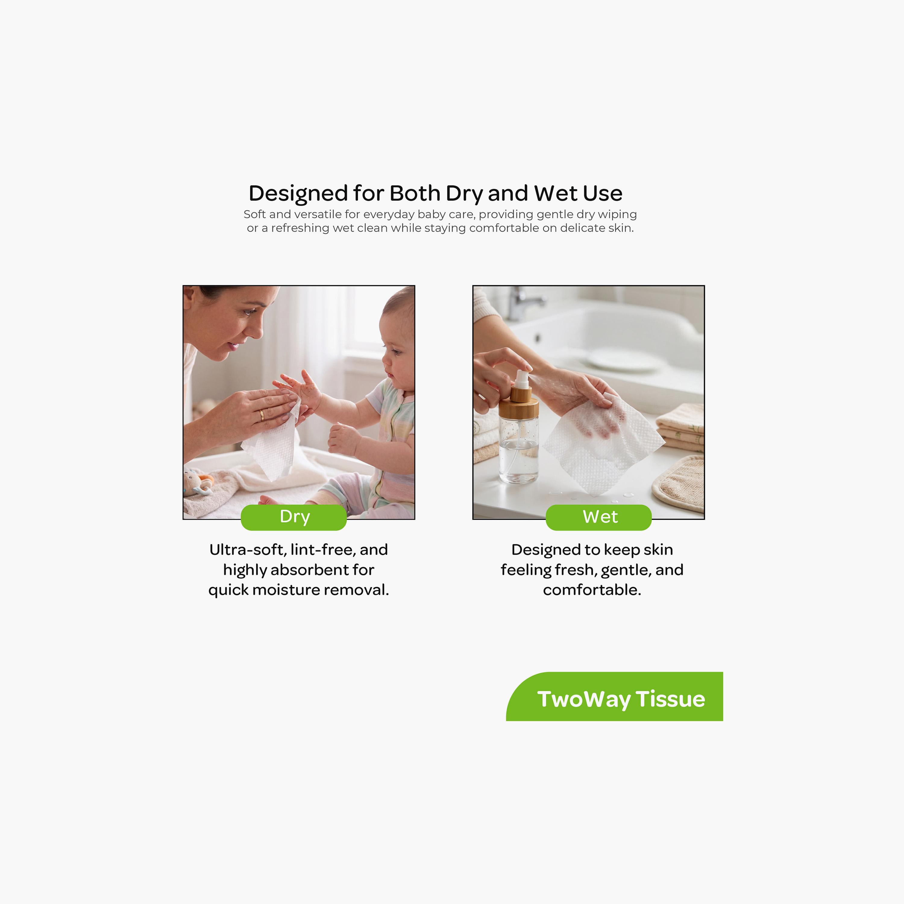 مناديل خيزران (بامبو) للجفاف والبلل ملمس ناعم 100 قطعة من مون-baby-bathandcare-wipes-image-8