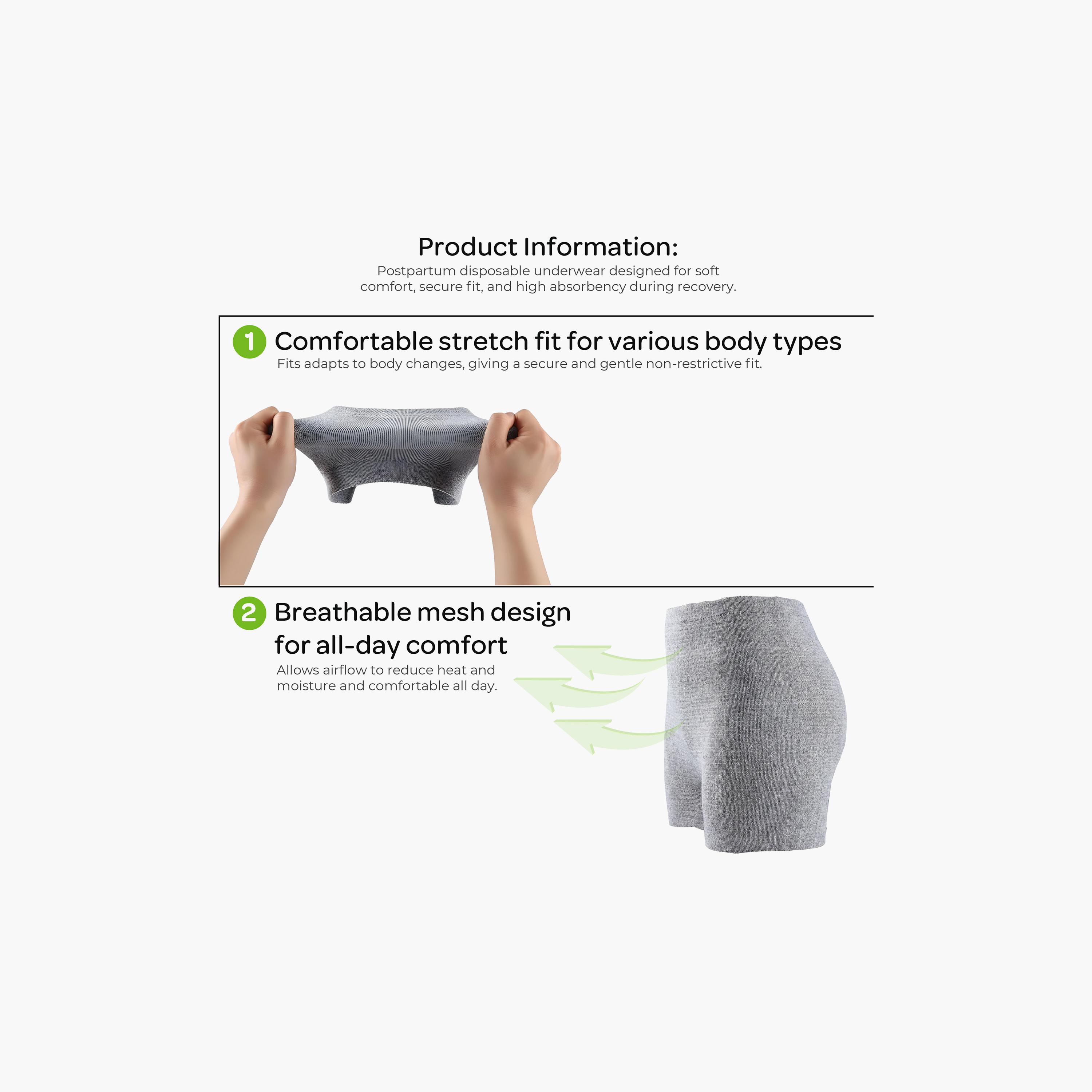 ملابس داخلية ناعمة وقابلة للتمدد لما بعد الولادة للاستخدام مرة واحدة 8 قطع من مون-women-clothing-maternity-lingerie-shapewear-image-11