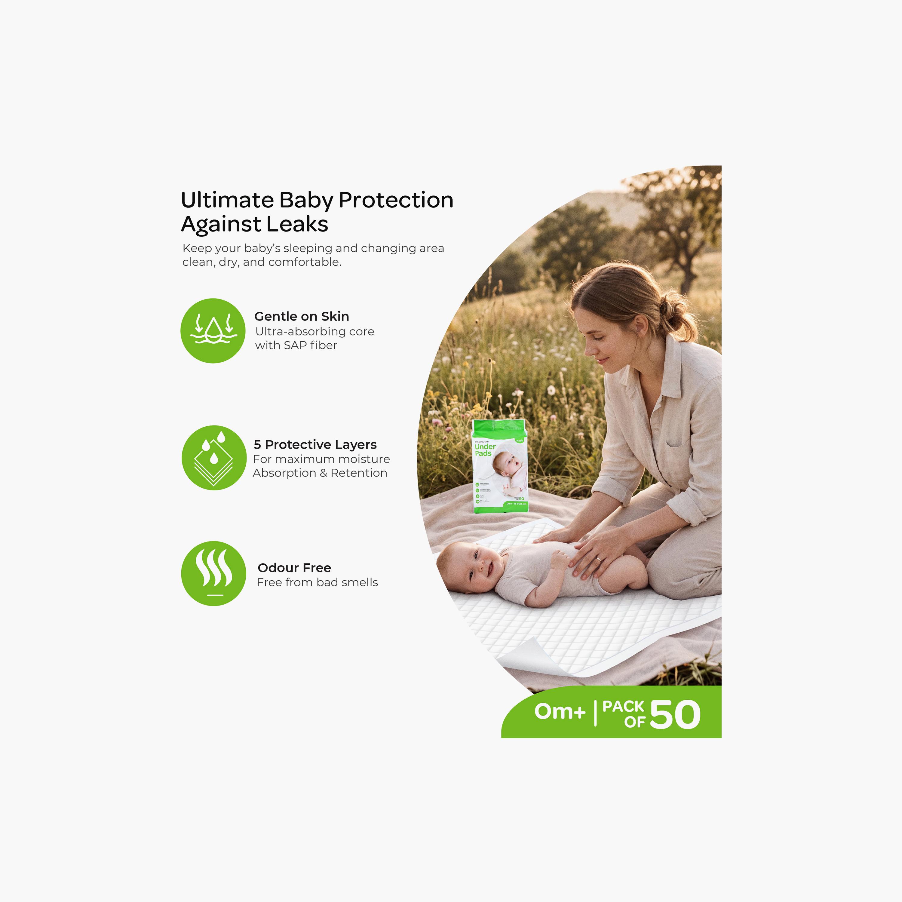 Moon 50-Piece Super Absorbent Leak-Proof Disposable Underpads-baby-maternalcare-bodyhygiene-image-2