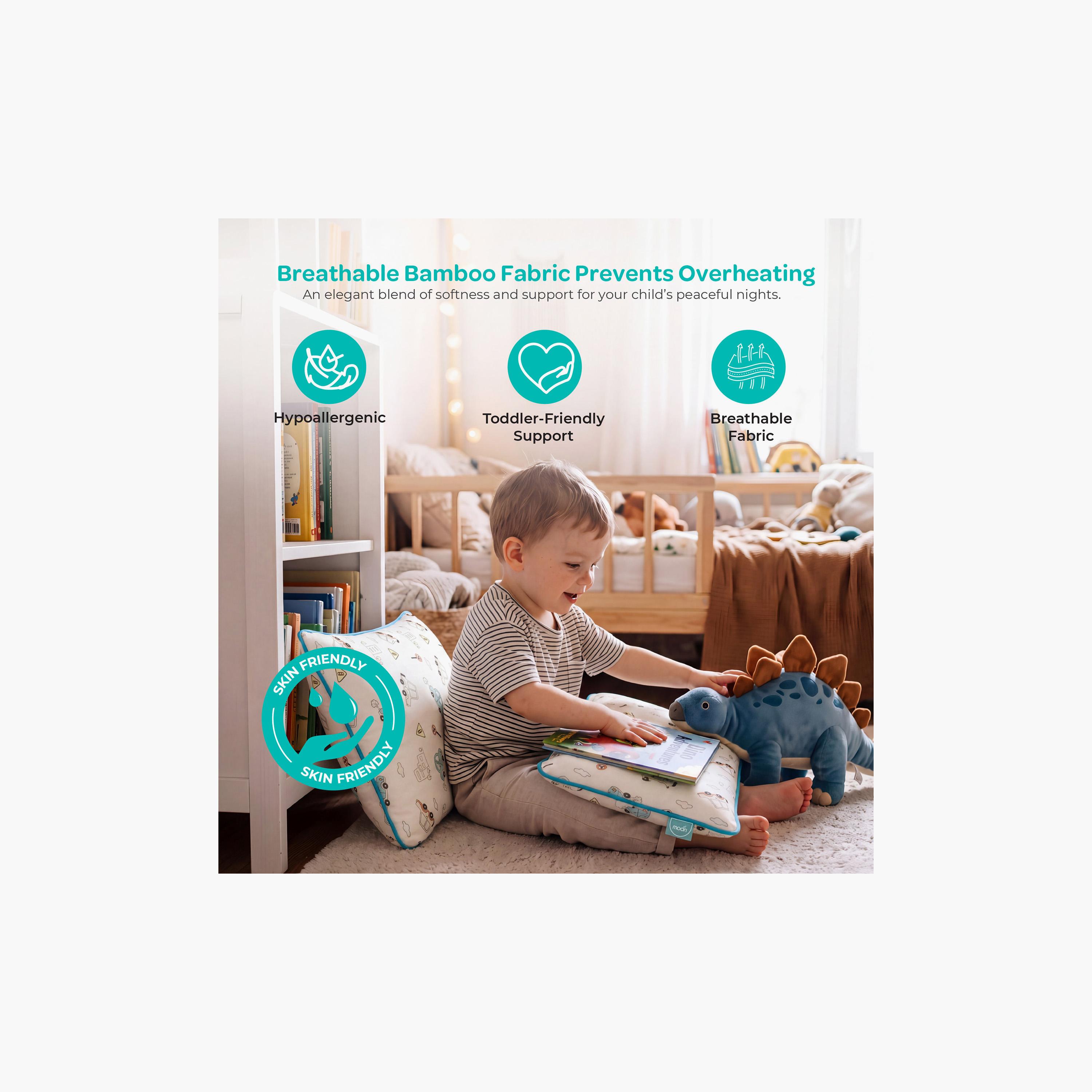 Moon Gentle Bamboo Fibre Pillow with Removable Cotton Pillowcase - Vehicle-baby-nursery-babybedding-image-12