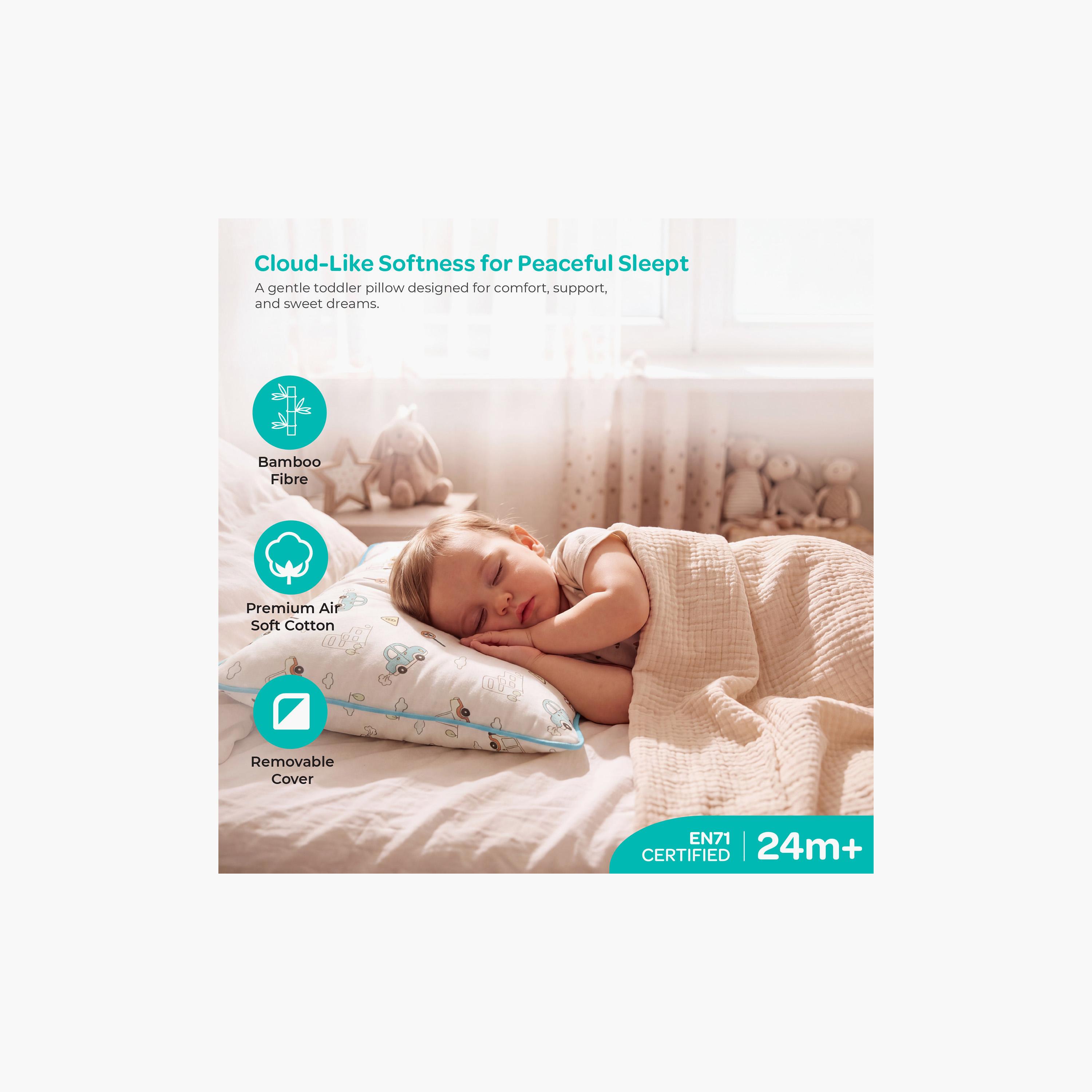 Moon Gentle Bamboo Fibre Pillow with Removable Cotton Pillowcase - Vehicle-baby-nursery-babybedding-image-2