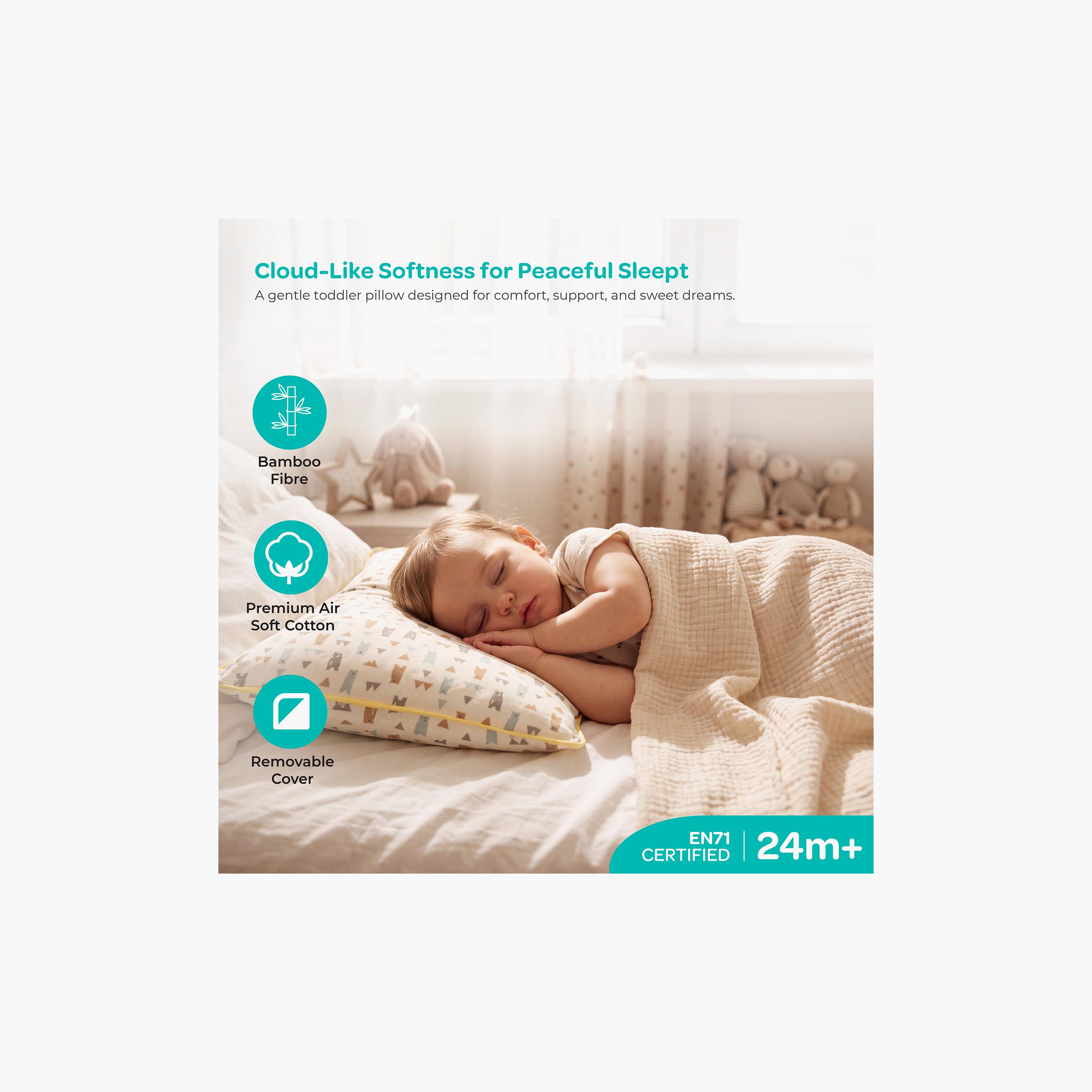 Moon Gentle Bamboo Fibre Pillow with Removable Cotton Pillowcase - Bear-baby-nursery-babybedding-image-3