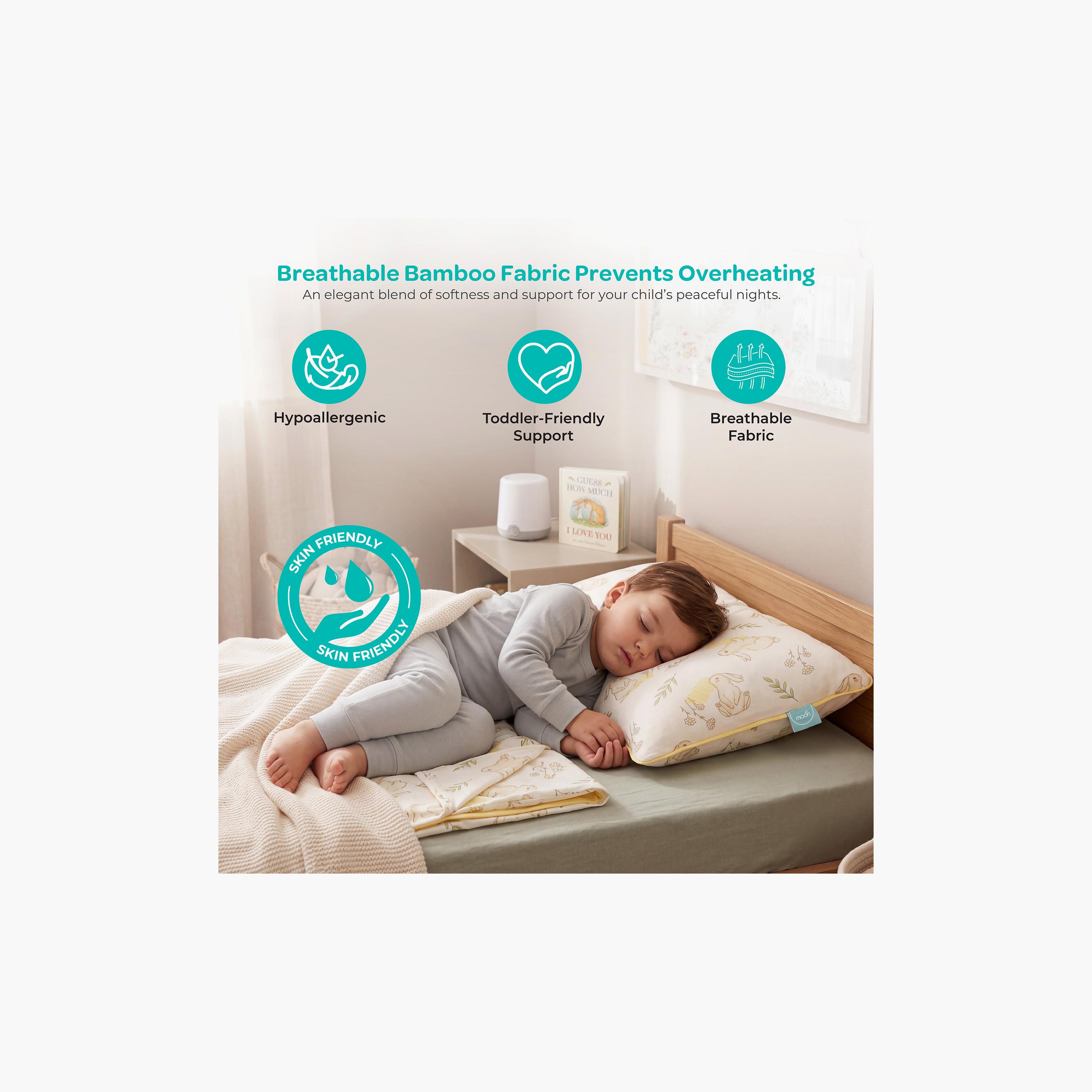 Moon Gentle Bamboo Fibre Pillow with Removable Cotton Pillowcase - Rabbit-baby-nursery-babybedding-image-2