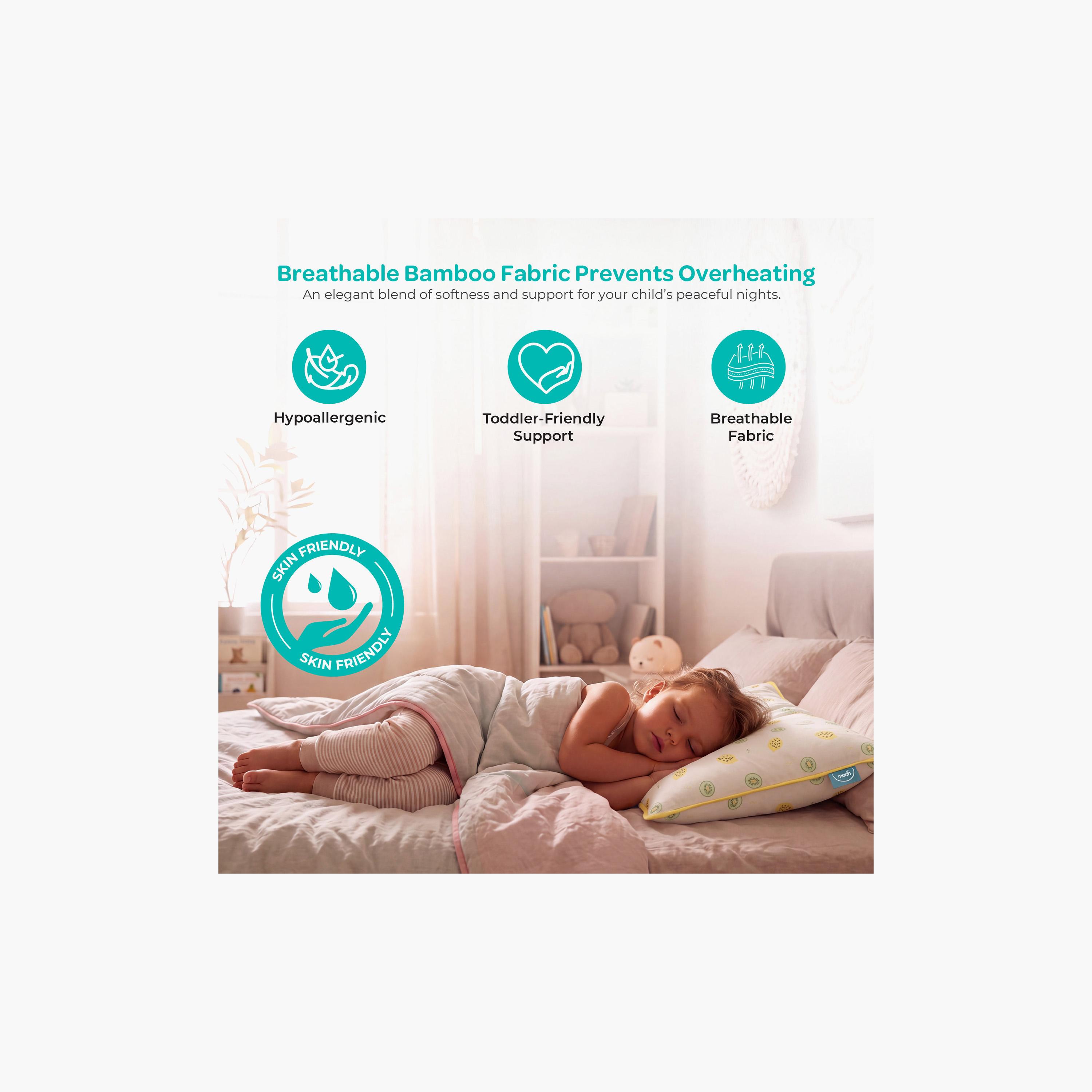 Moon Gentle Bamboo Fibre Pillow with Removable Cotton Pillowcase - Kiwifruit-baby-nursery-babybedding-image-2